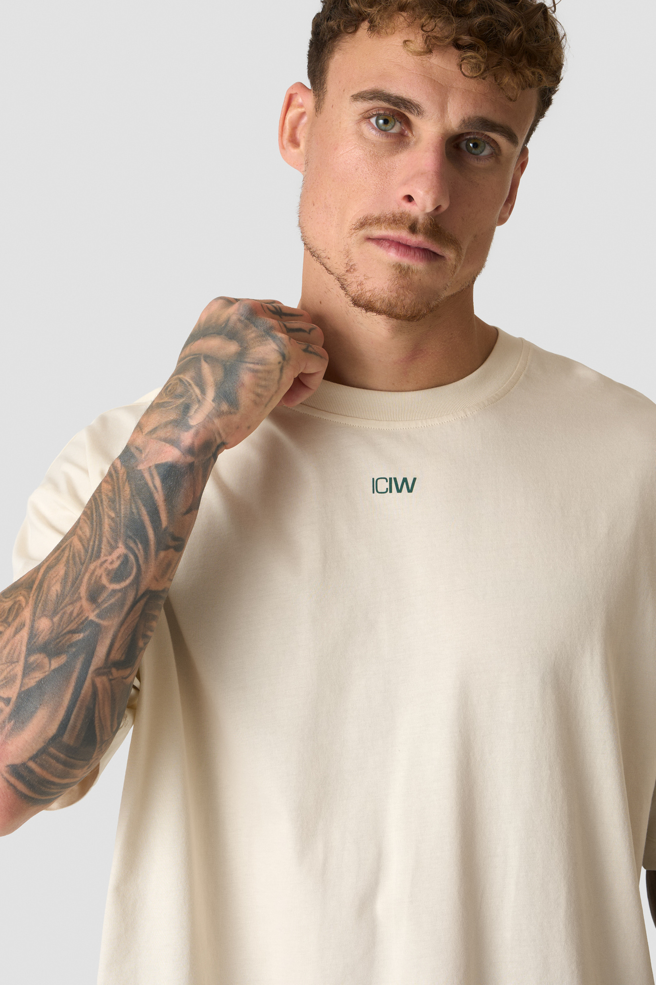 Everyday Oversized Cotton T-shirt Print Cream White - image 4