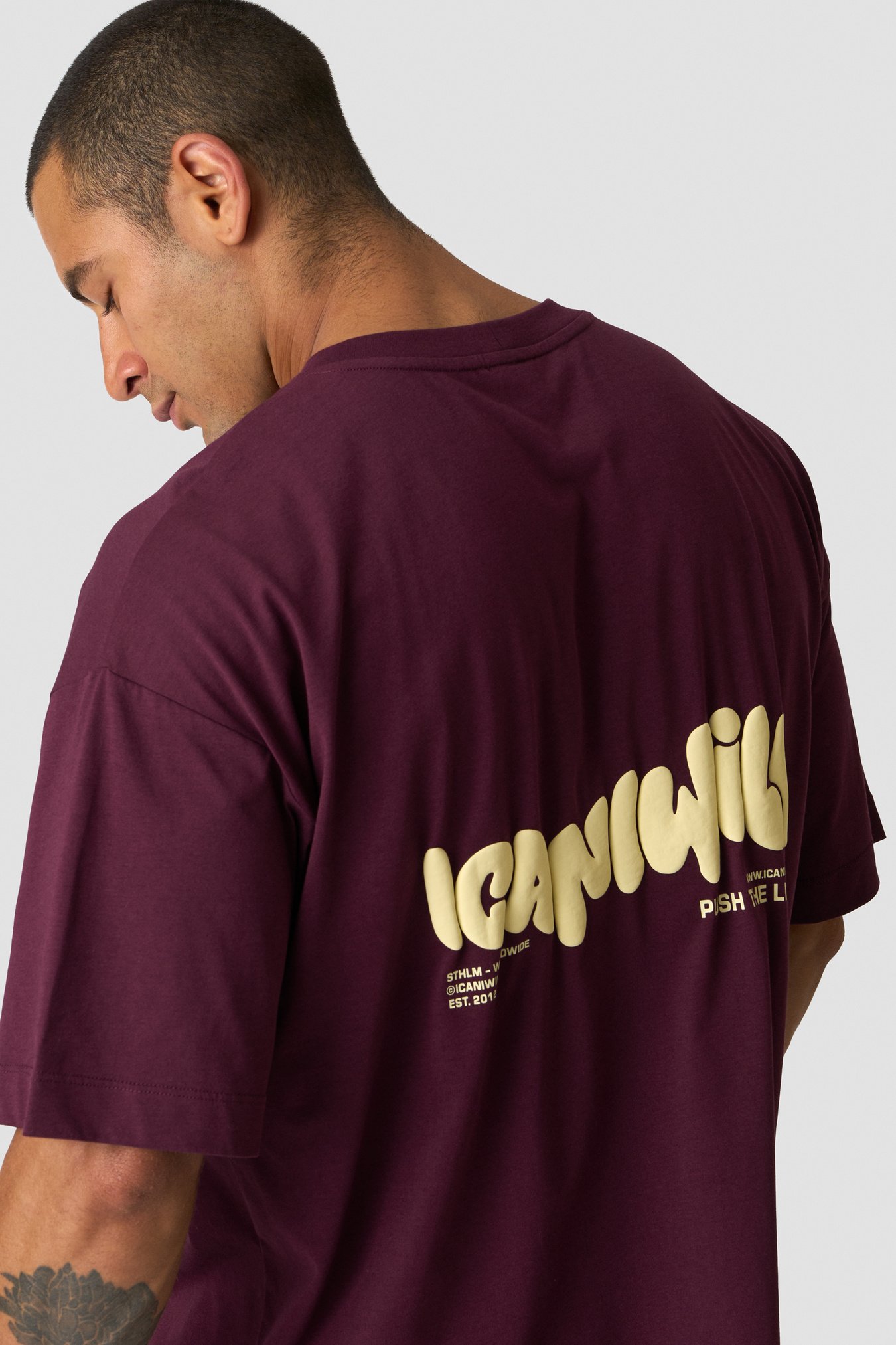 Everyday Oversized Cotton T-shirt Print Dark mahogany - Bild 1