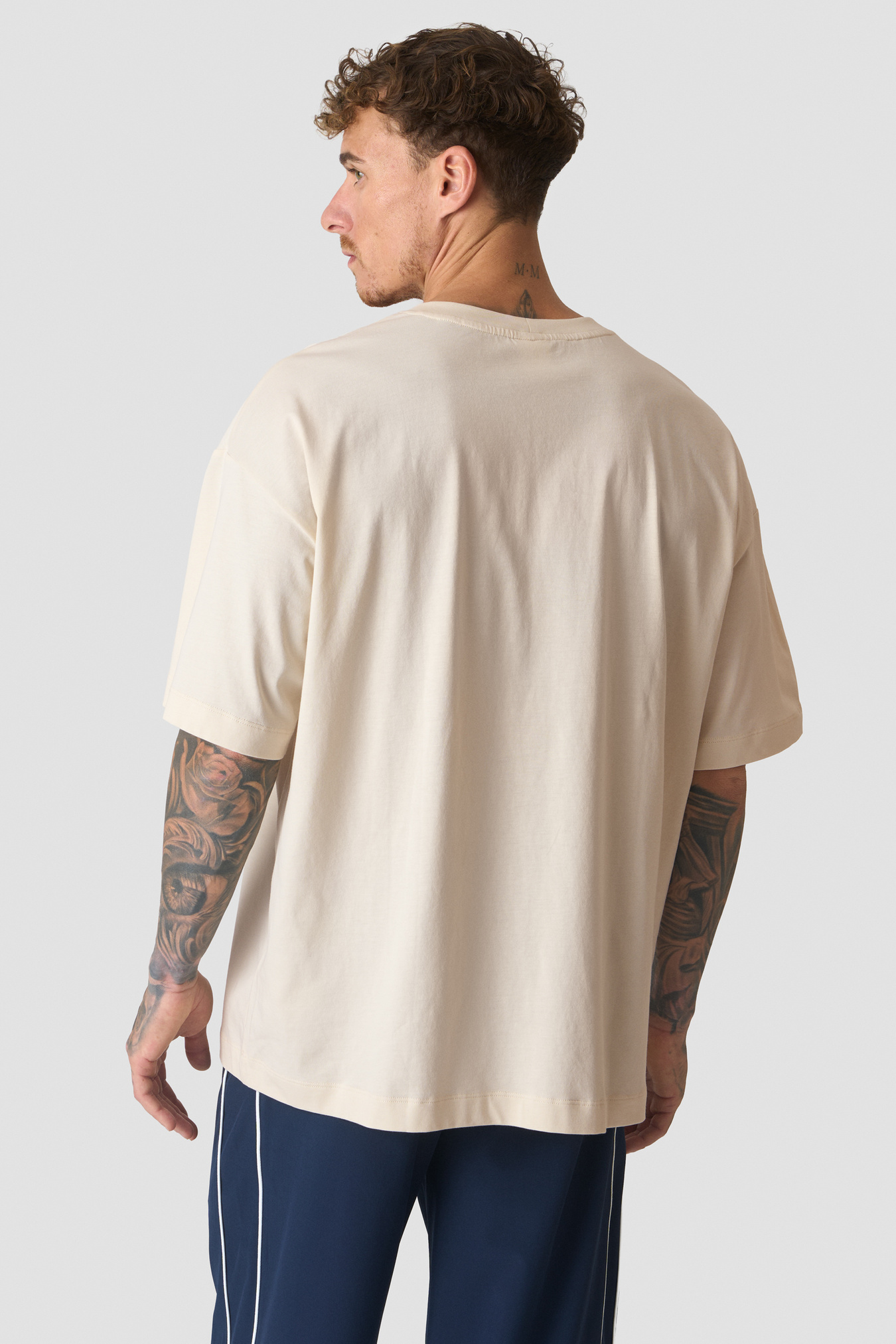 Everyday Oversized Cotton T-shirt Print Cream White - image 4