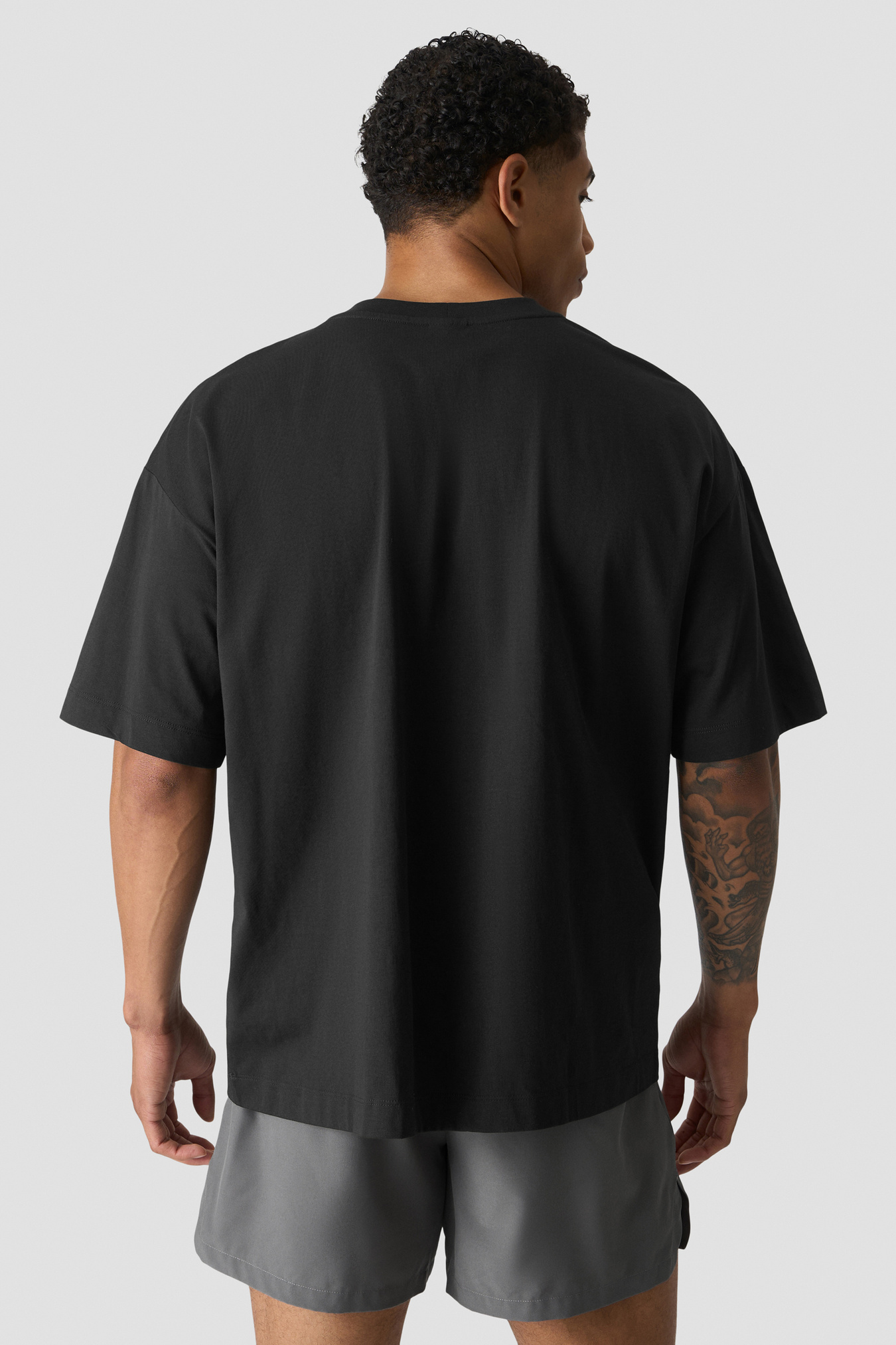 Everyday Oversized Cotton T-shirt Print Black - kuva 2