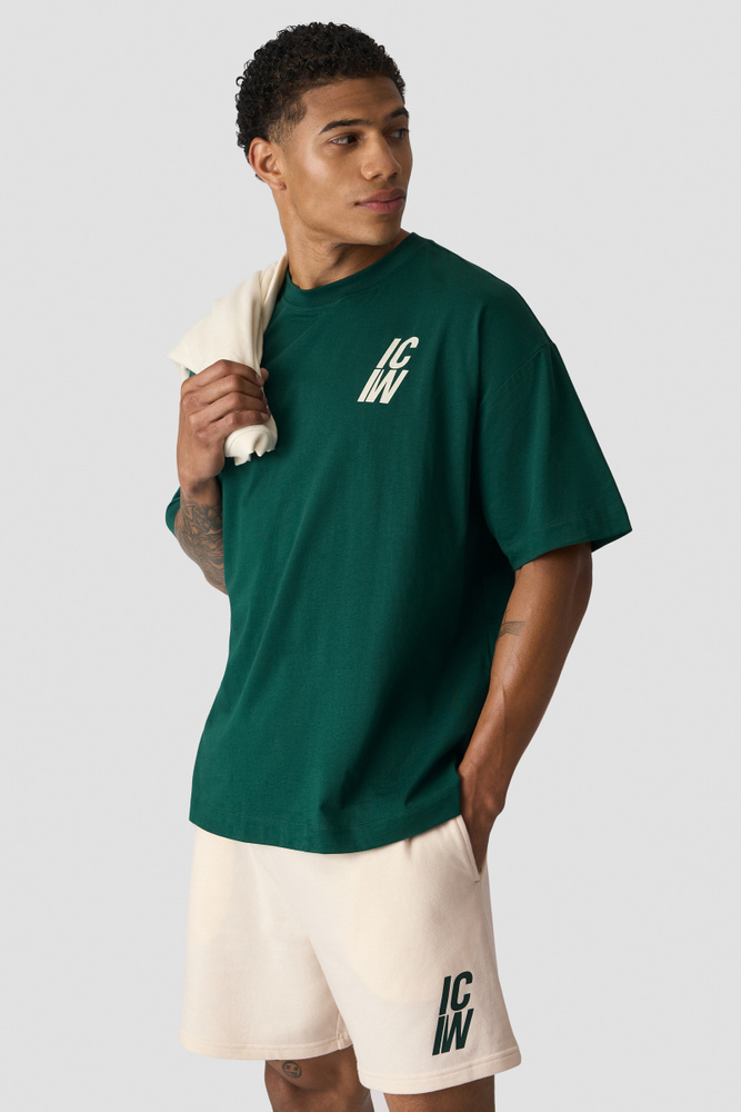 Everyday Oversized Cotton T-shirt Print Northern Green