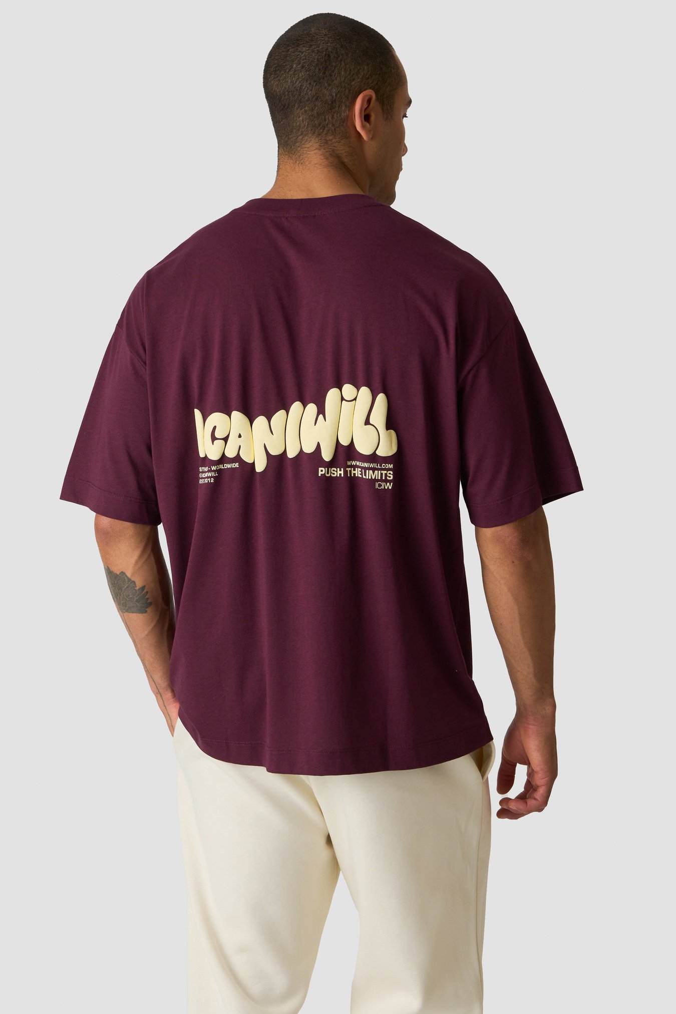 Everyday Oversized Cotton T-shirt Print Dark mahogany - Bild 3