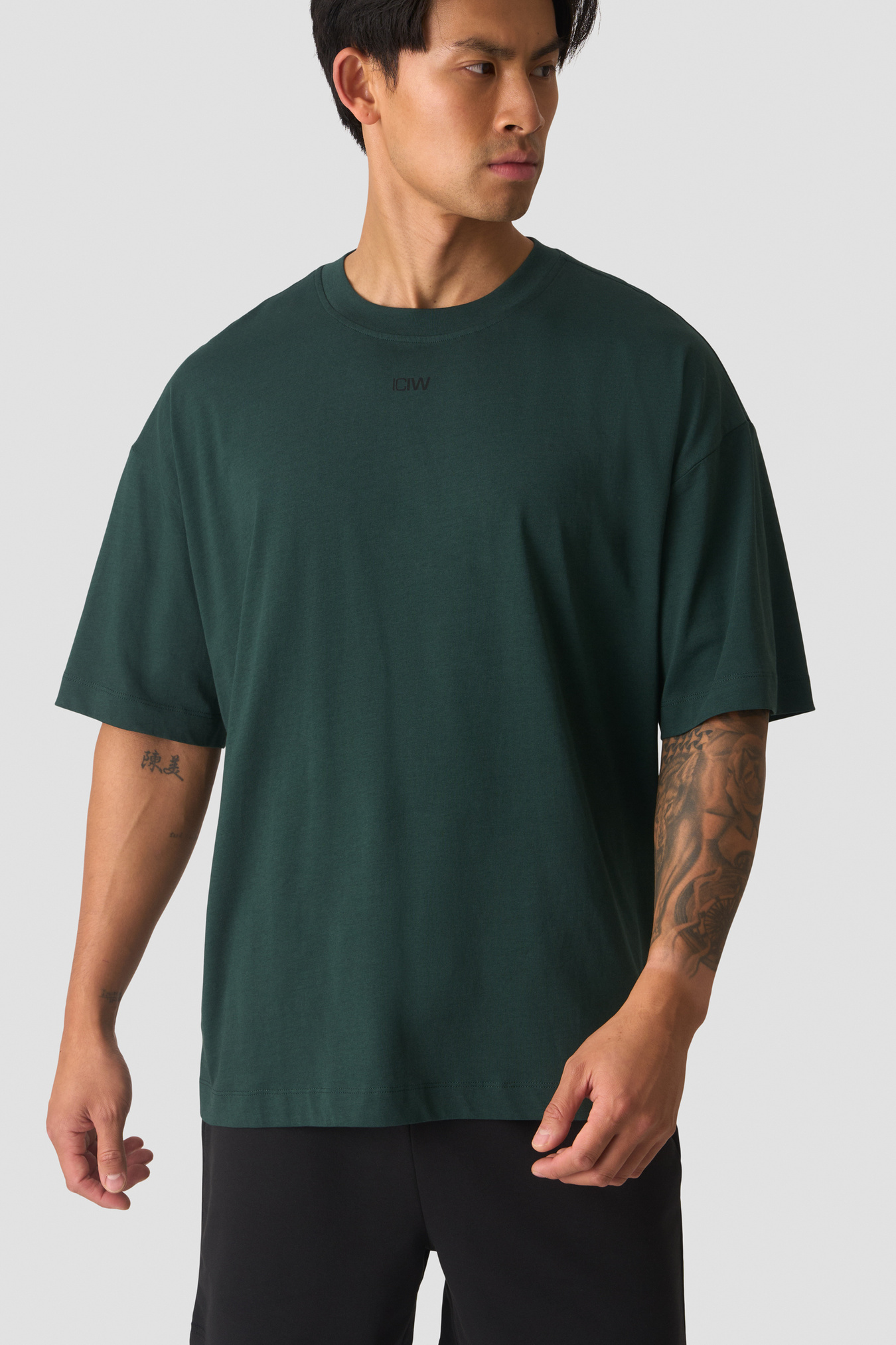 Everyday Oversized Cotton T-shirt Print Wet Green - image 2