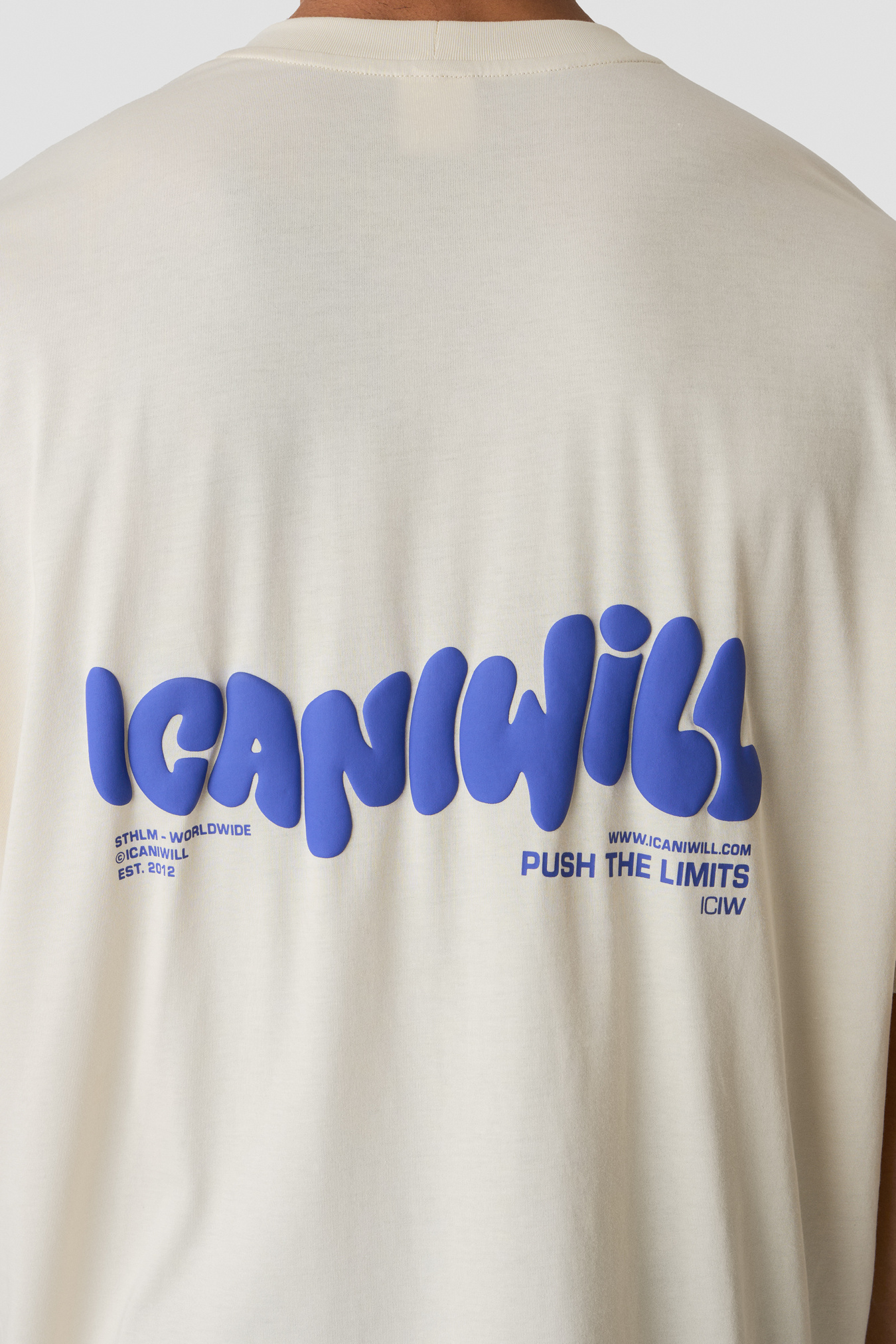 Everyday Oversized Cotton T-shirt Print Cream - Bild 4