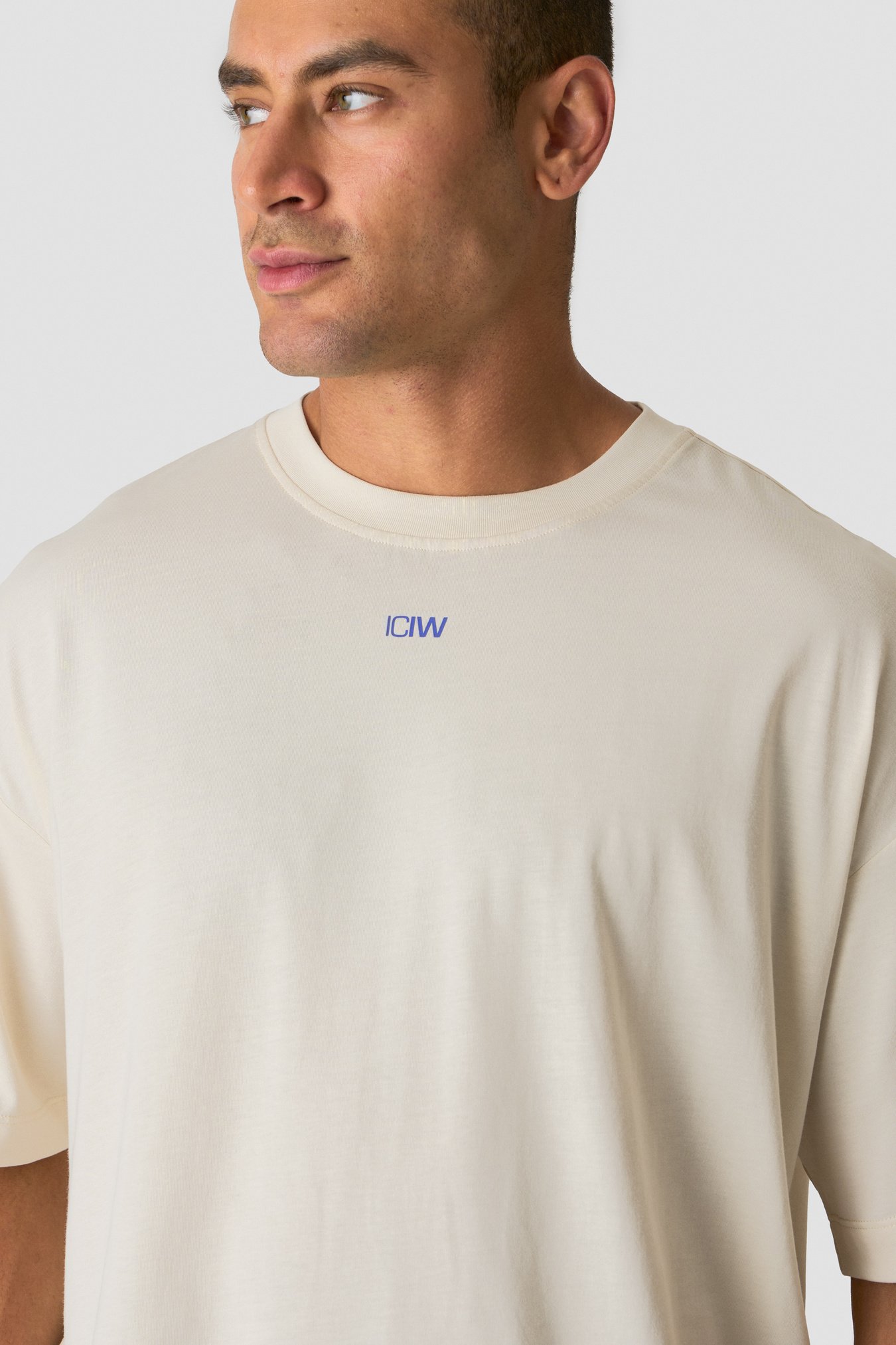 Everyday Oversized Cotton T-shirt Print Cream - Bild 3