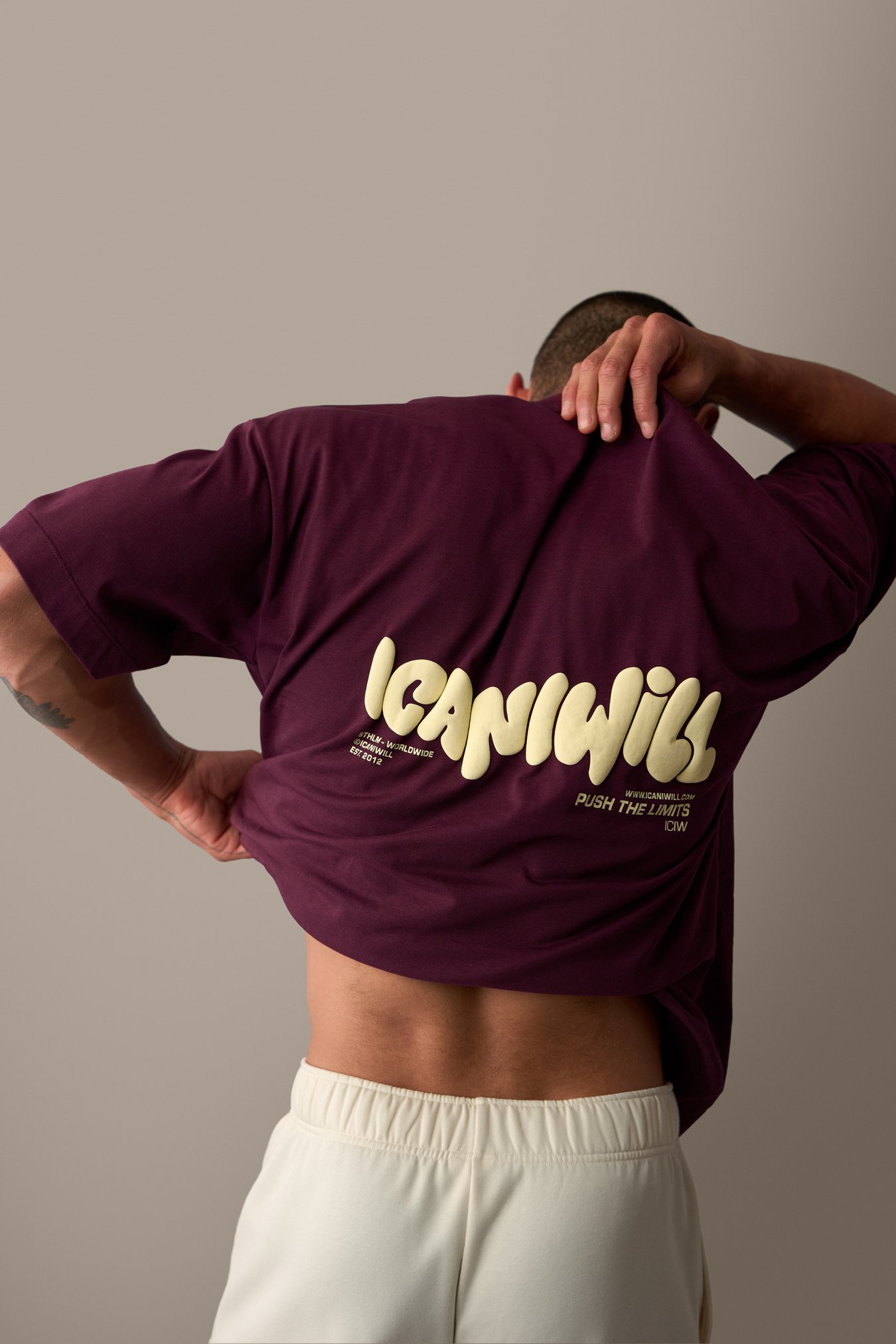 Everyday Oversized Cotton T-shirt Print Dark mahogany - Bild 0