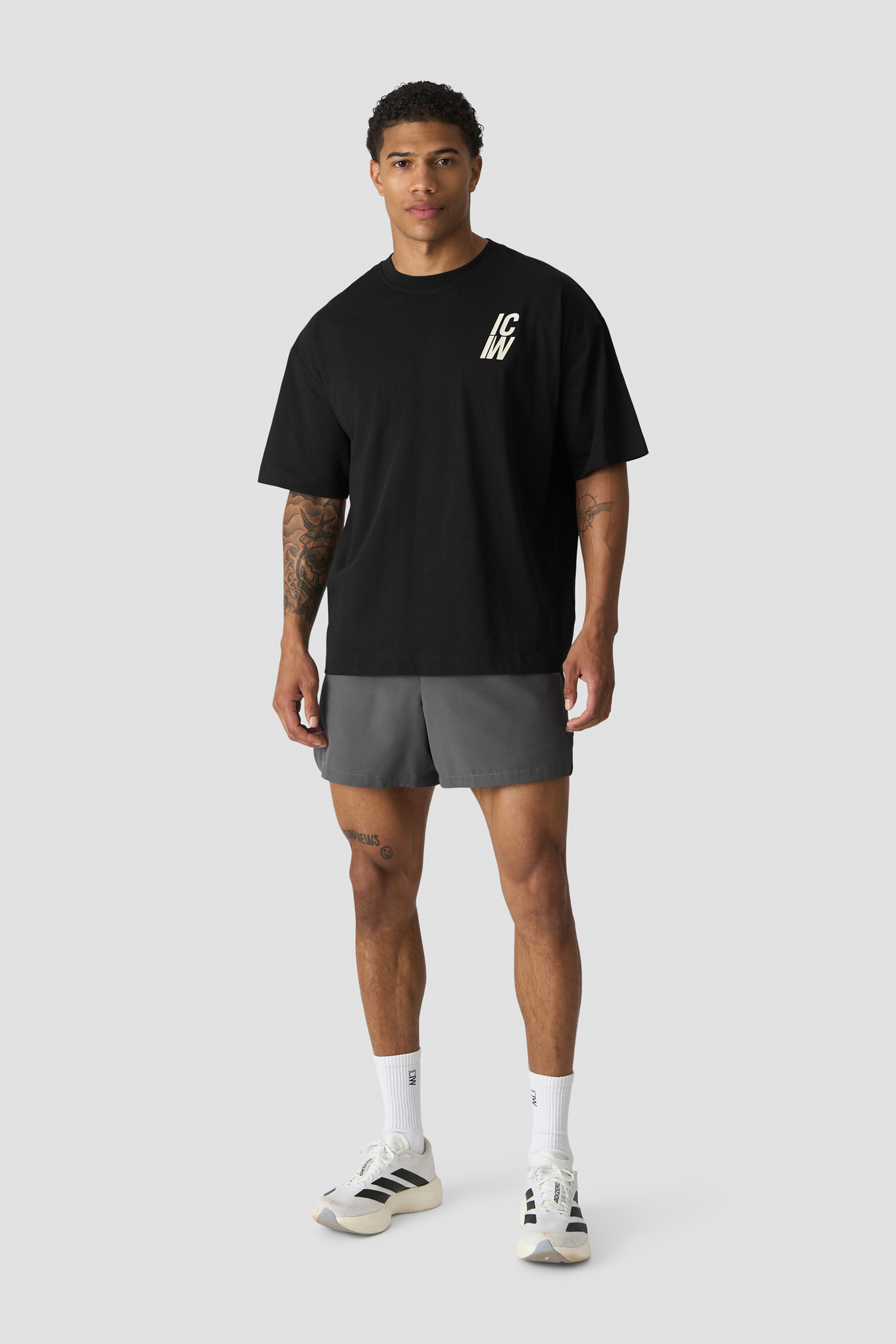 Everyday Oversized Cotton T-shirt Print Black - kuva 4