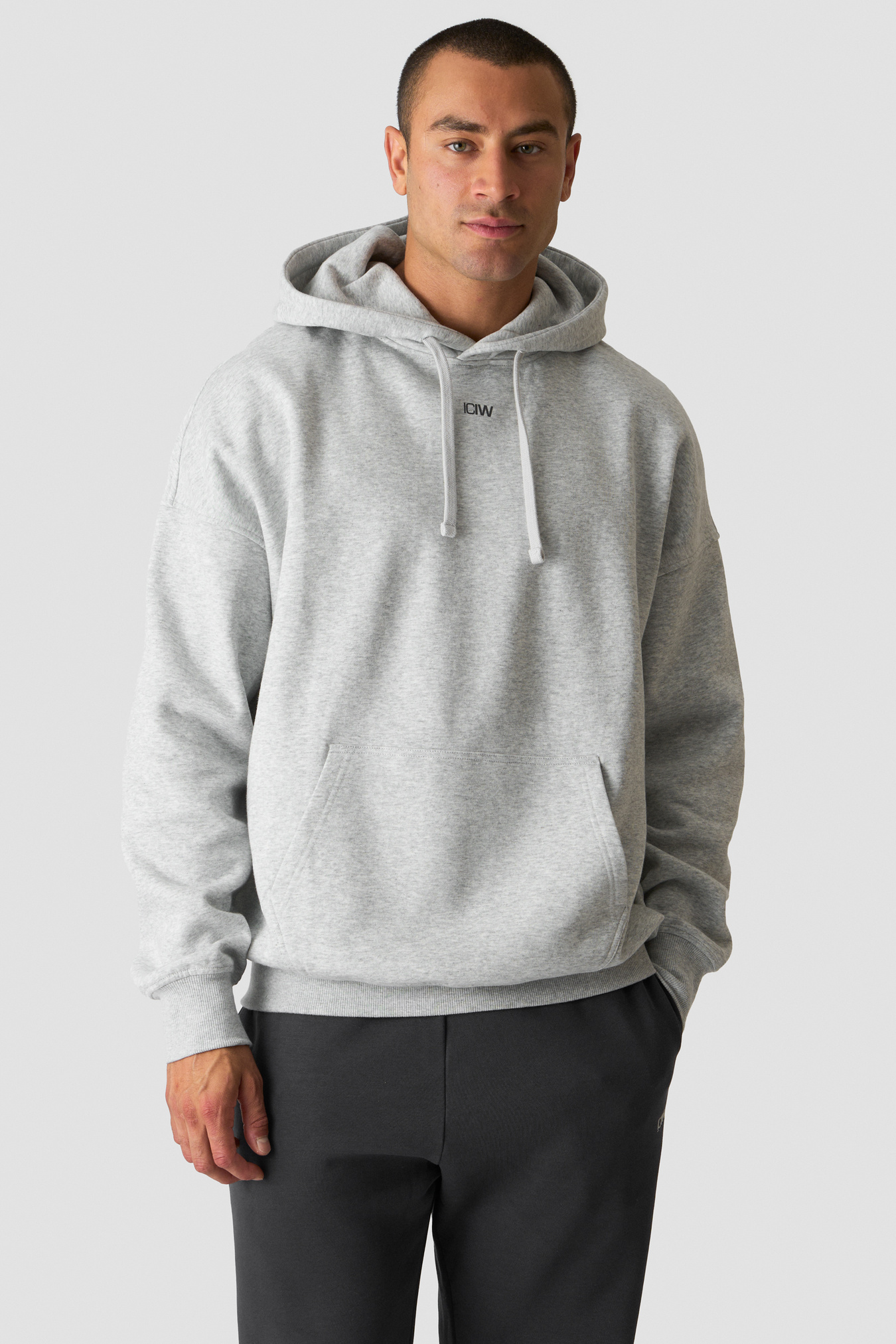 Everyday Relaxed Hoodie Print Light Grey Melange - Bild 1