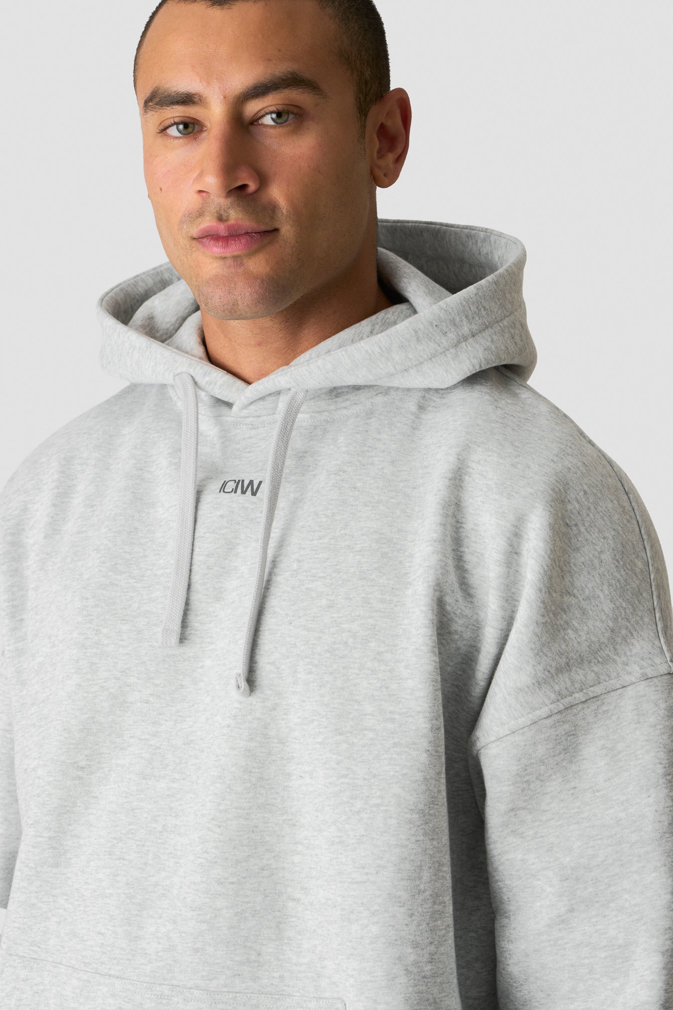 Everyday Relaxed Hoodie Print Light Grey Melange - Bild 2