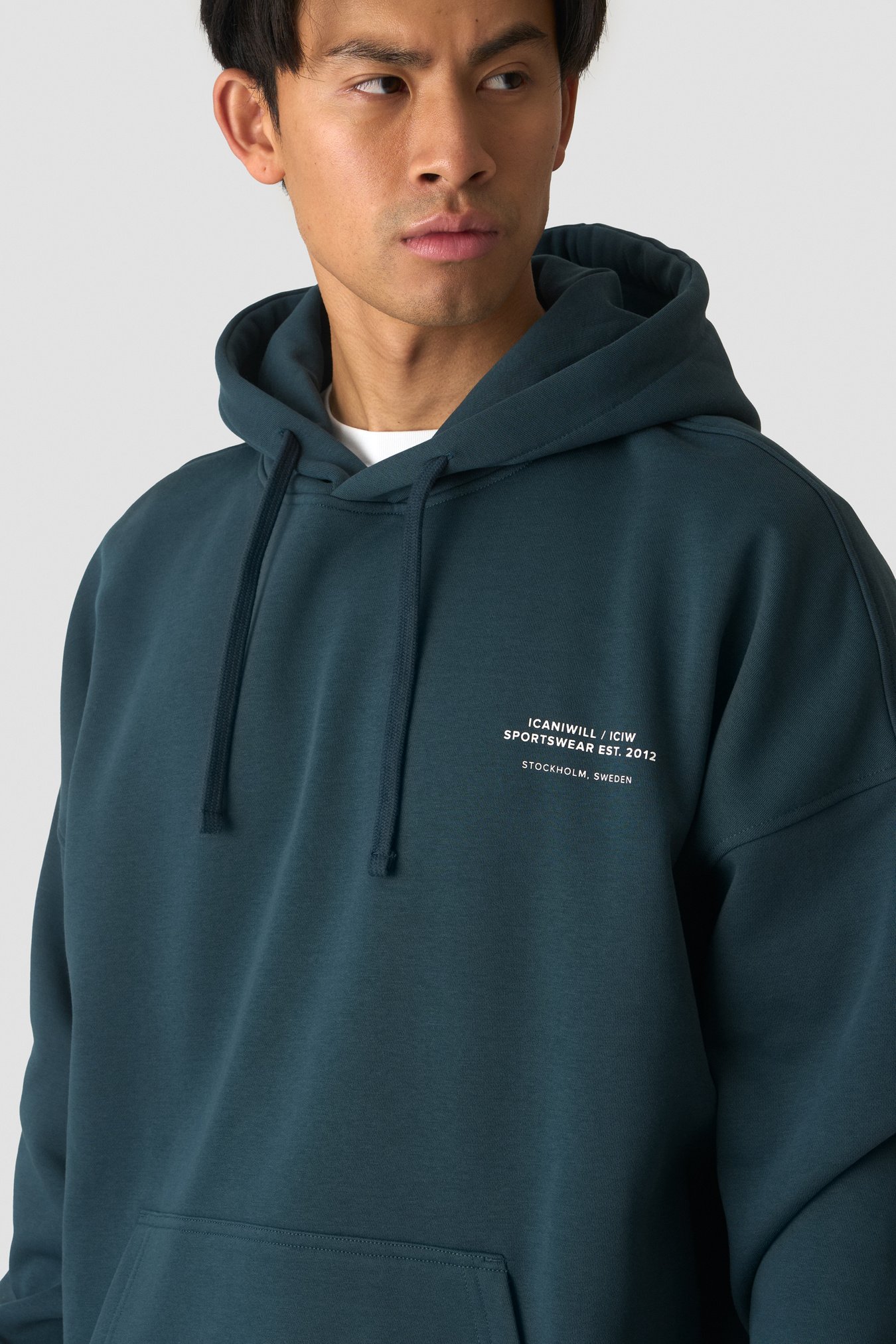 Everyday Relaxed Hoodie Print Dark Dusty Teal - afbeelding 3