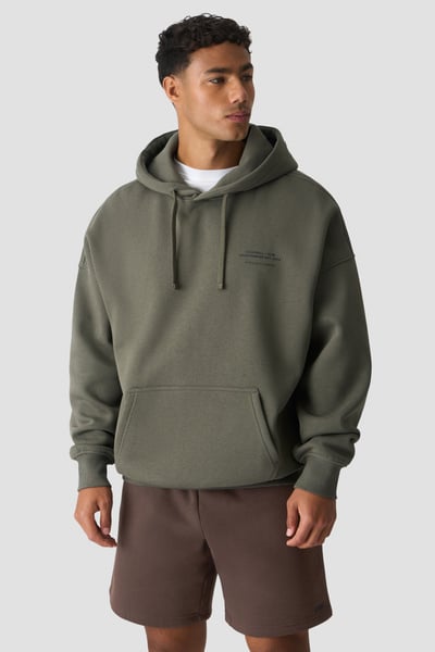 Everyday Relaxed Hoodie Print Warm Green - undefined