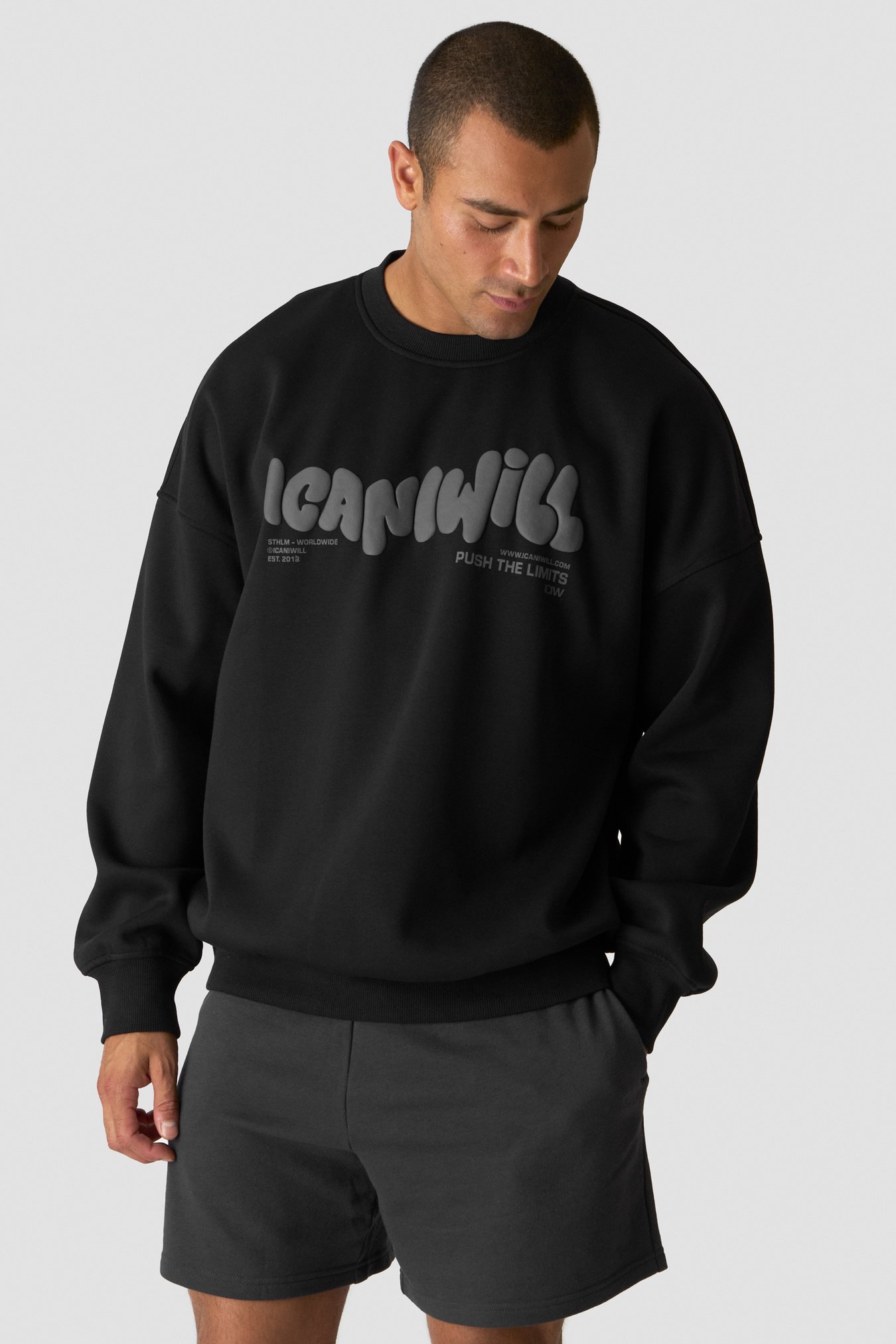 Everyday Relaxed Crewneck Print Black - Bild 0
