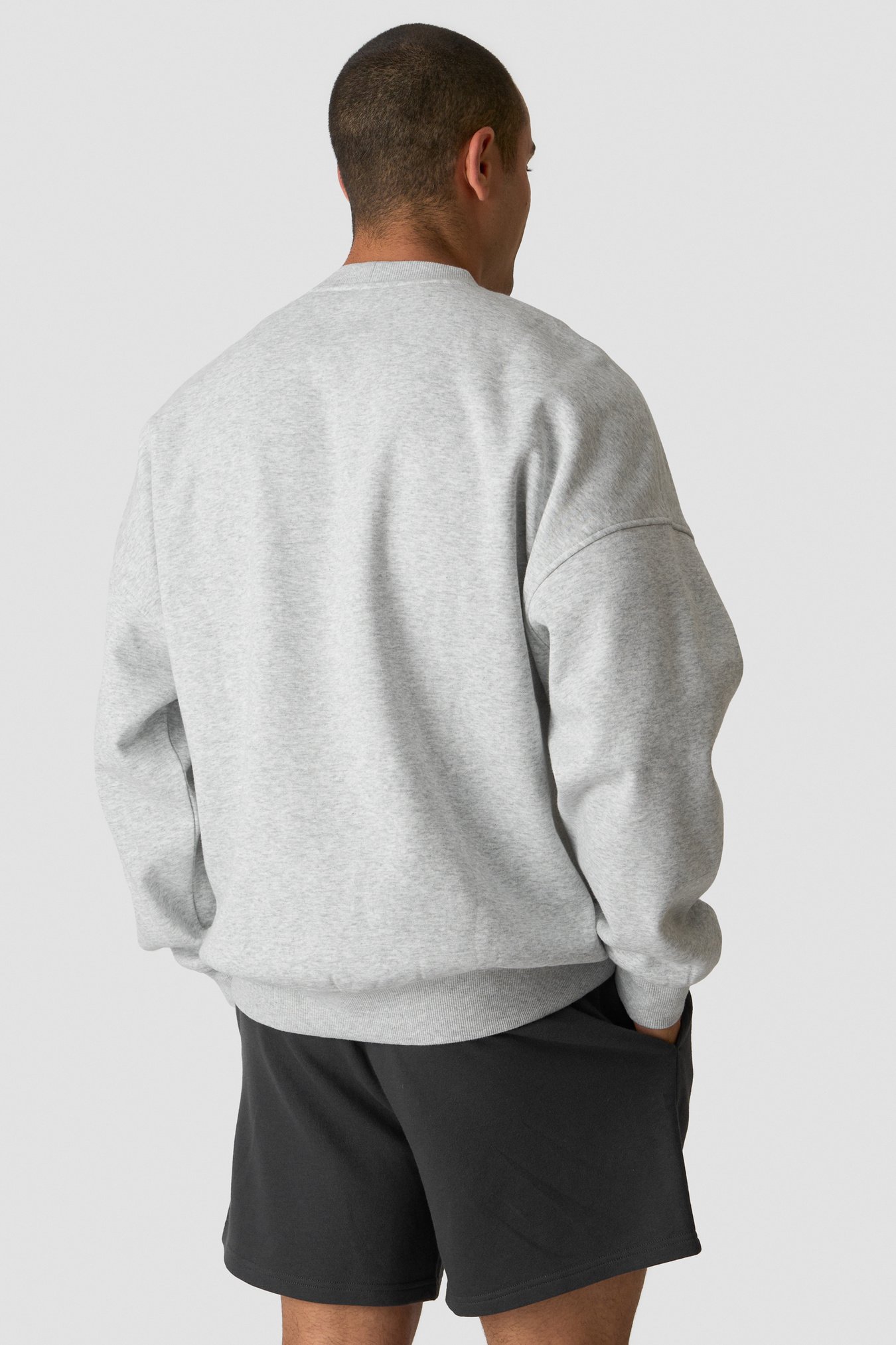 Everyday Relaxed Crewneck Print Light Grey Melange - kuva 3