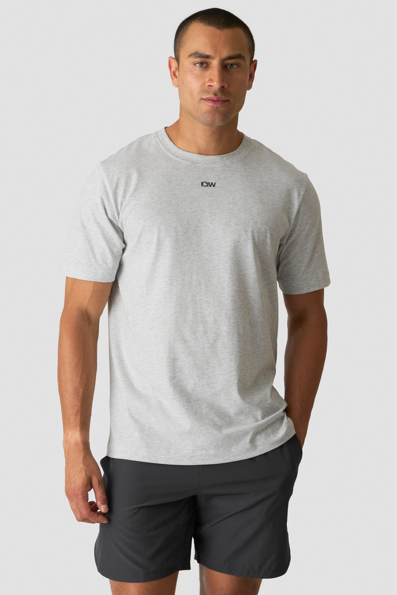Everyday Cotton T-shirt Light Grey Melange - Bild 1