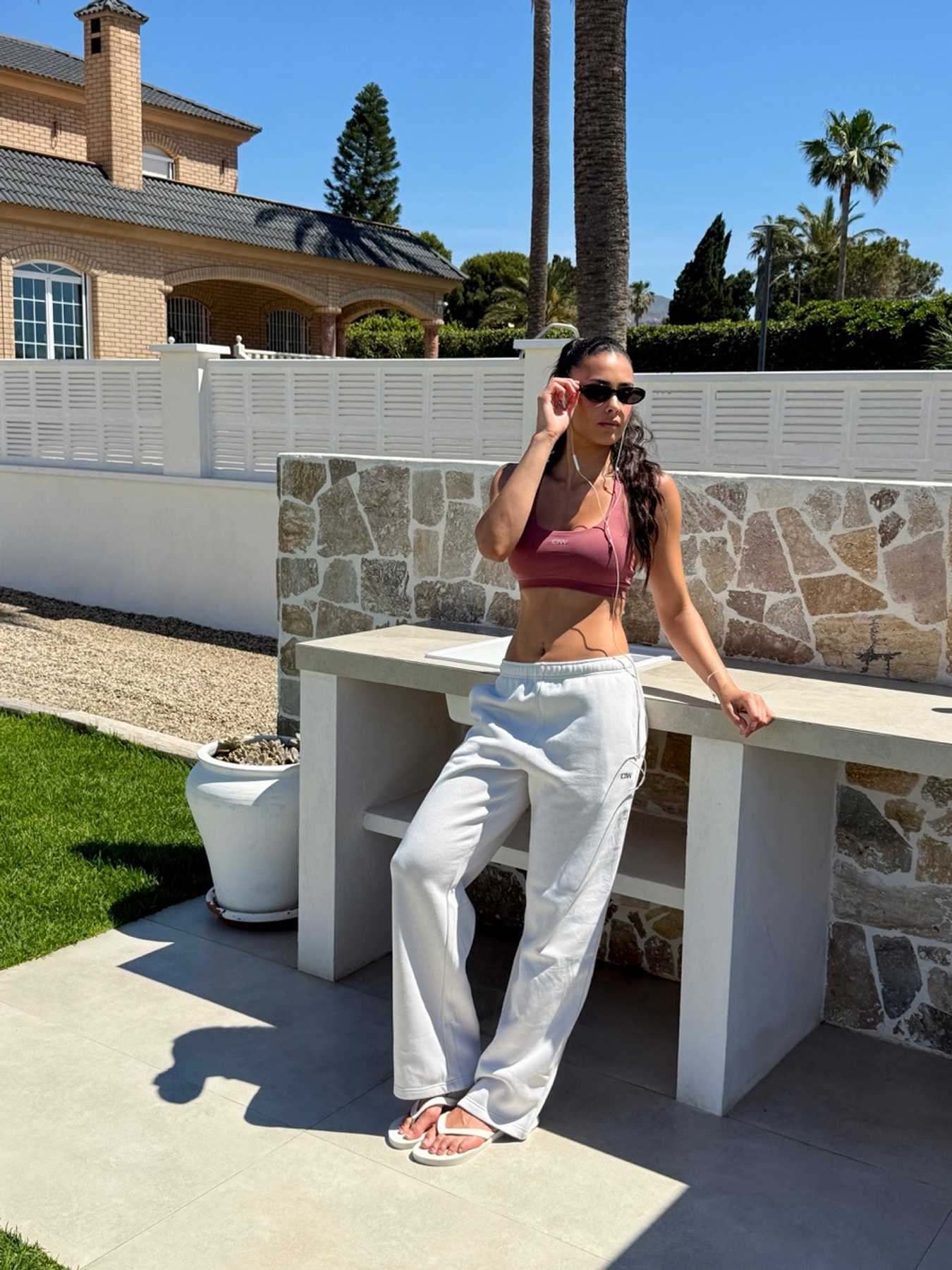 Everyday Straight Leg Sweat Pants Light Dusty Beige - Bild 7