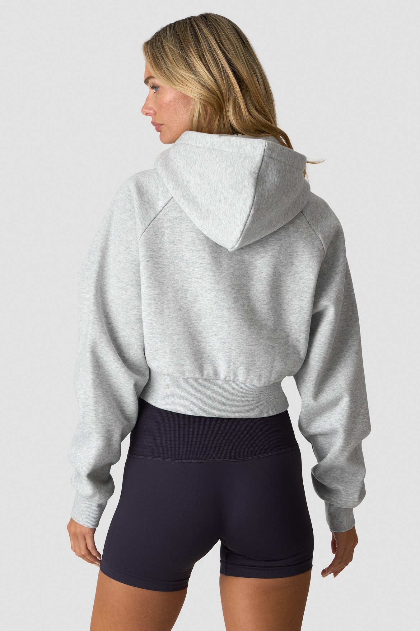 Everyday Cropped Hoodie Light Grey Melange - Bild 1