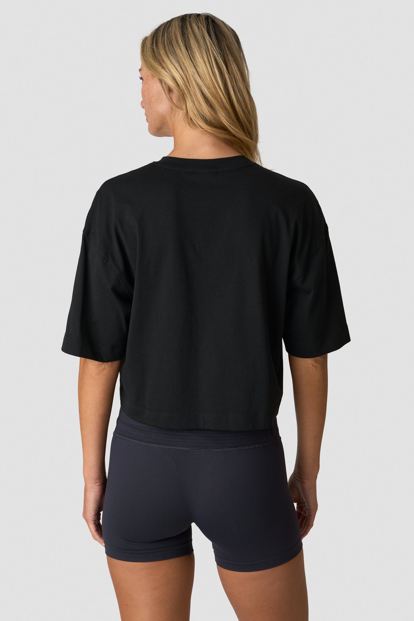 Everyday Cropped Cotton Tee Black - immagine $
