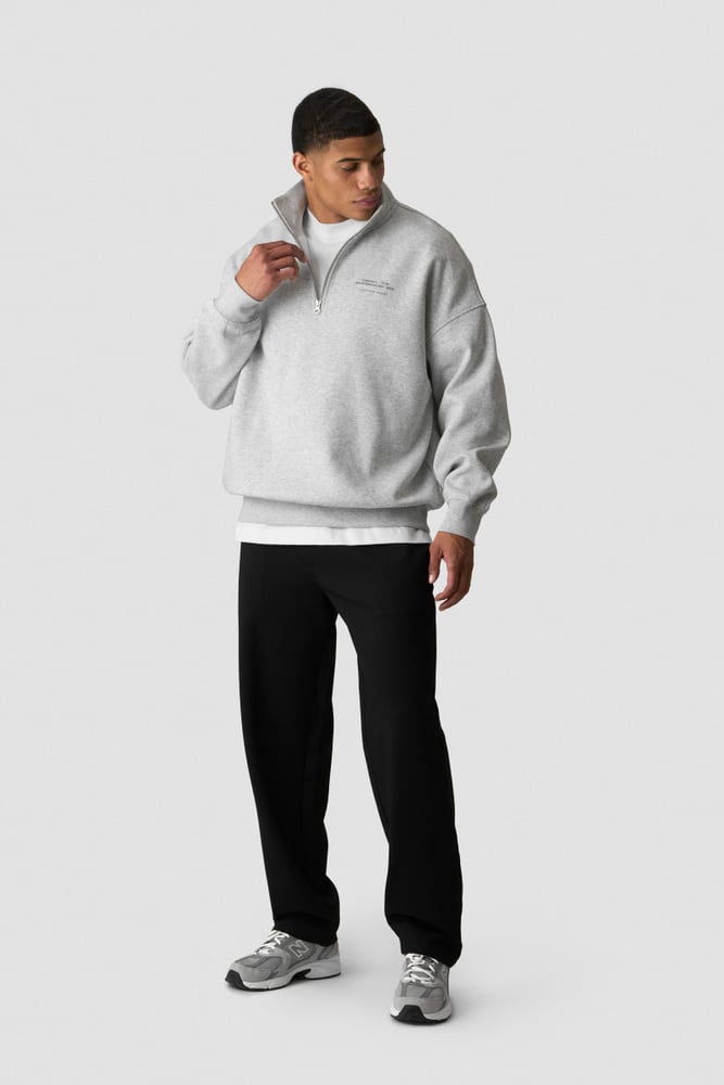 Everyday 1/4 Zip Sweatshirt Print Light Grey Melange