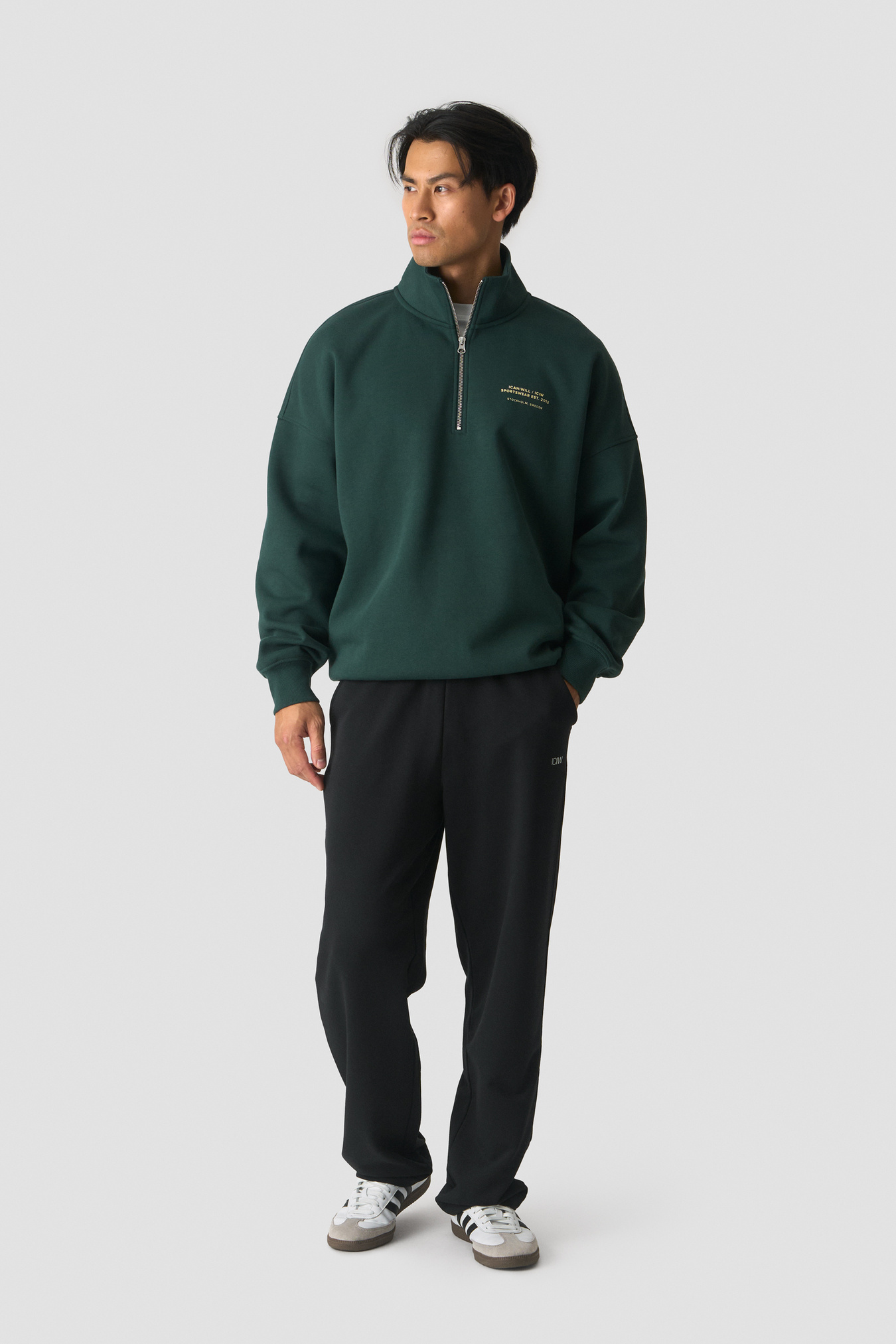 Everyday 1/4 Zip Sweatshirt Print Wet Green - afbeelding 4