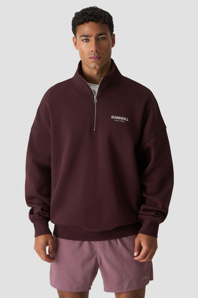 Everyday 1/4 Zip Sweatshirt Print Espresso - Bruin