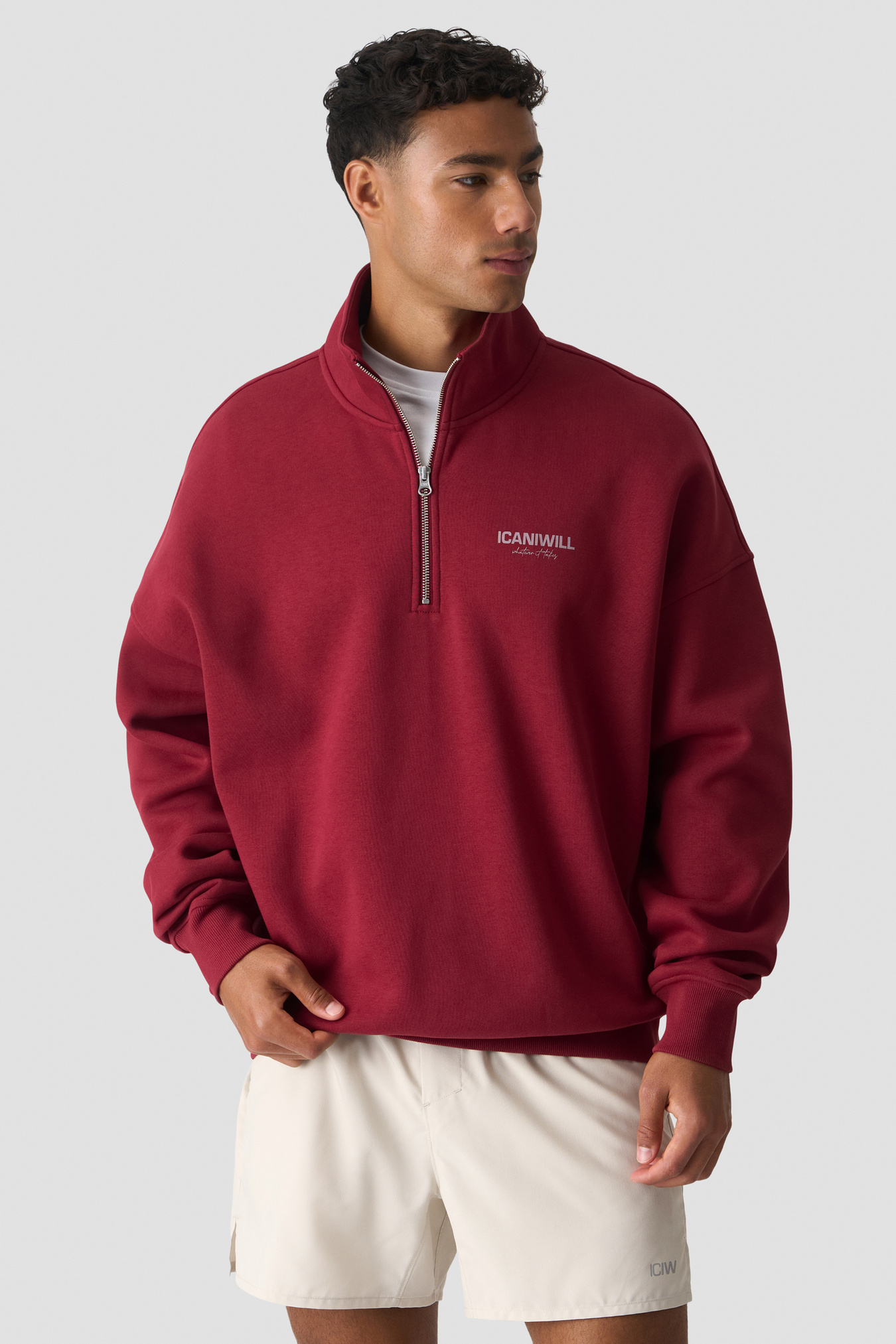 Everyday 1/4 Zip Sweatshirt Print Dark Berry - image 1