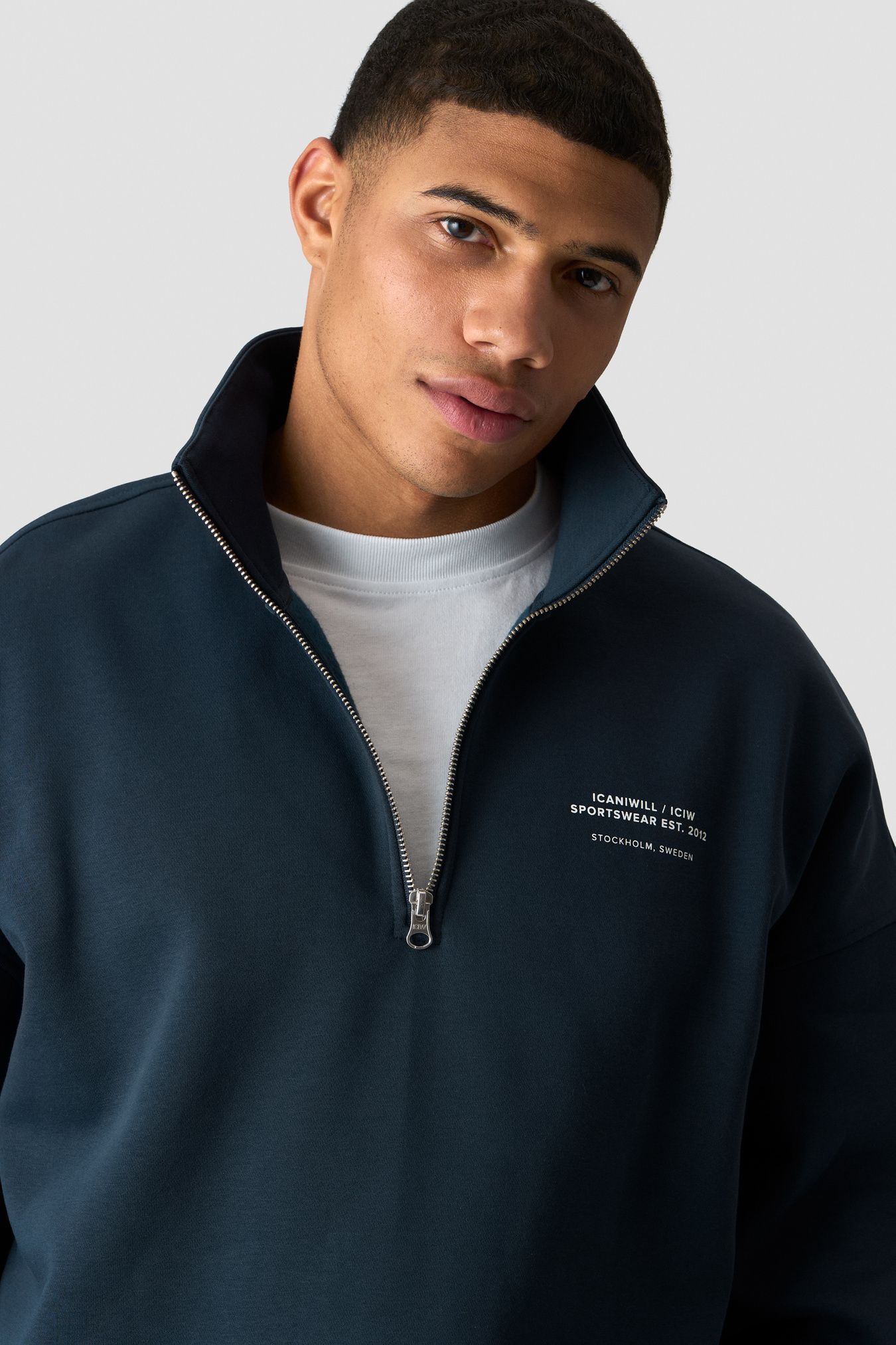 Everyday 1/4 Zip Sweatshirt Print Midnight Blue - image 6