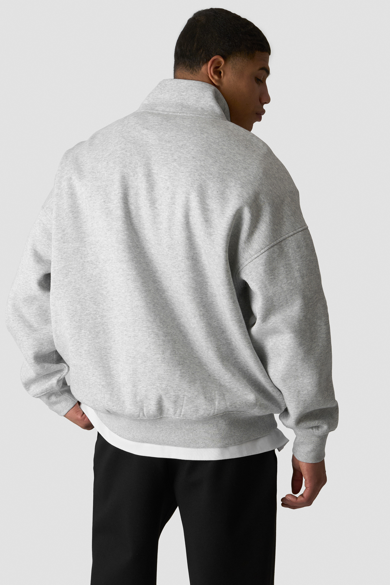 Everyday 1/4 Zip Sweatshirt Print Light Grey Melange - image 3