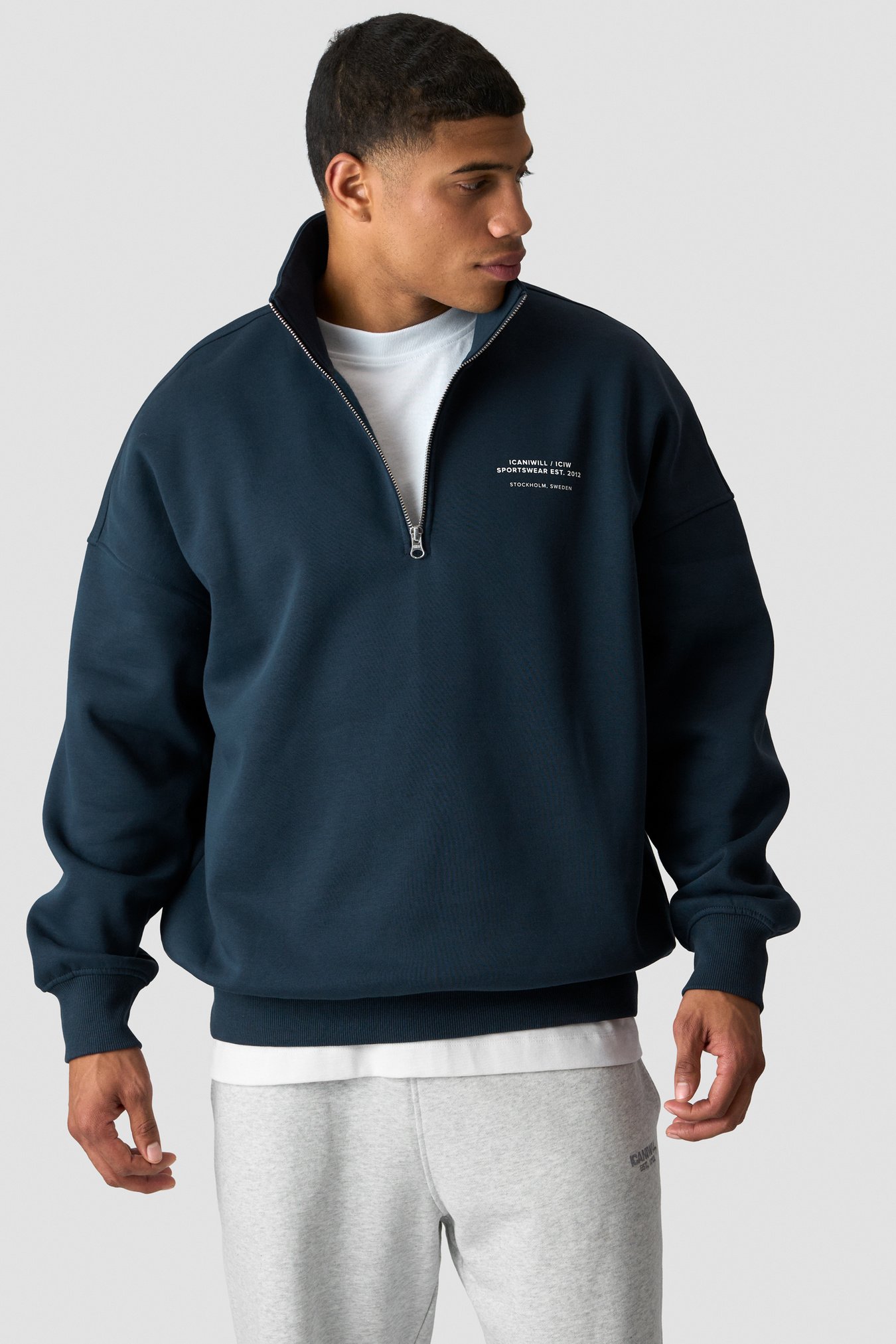 Everyday 1/4 Zip Sweatshirt Print Midnight Blue - image 3