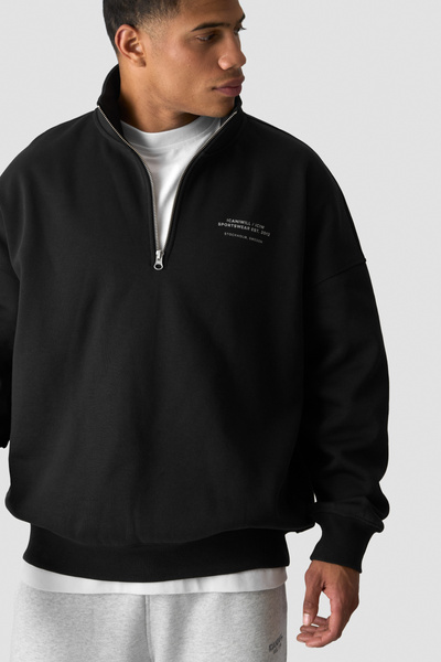 Everyday 1/4 Zip Sweatshirt Print Black - undefined