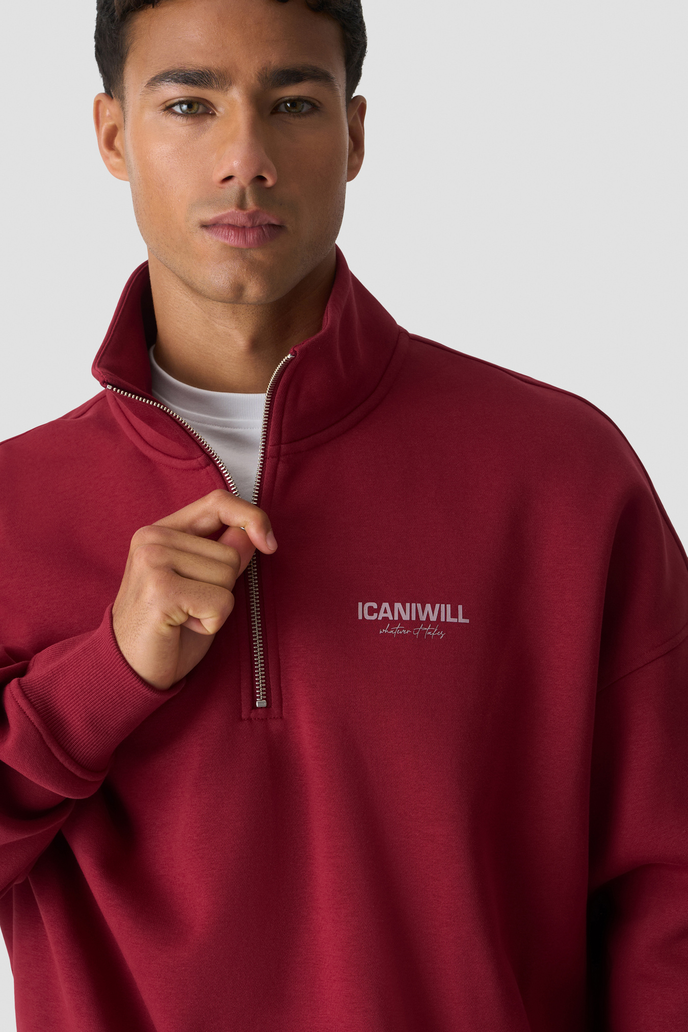 Everyday 1/4 Zip Sweatshirt Print Dark Berry - image 4
