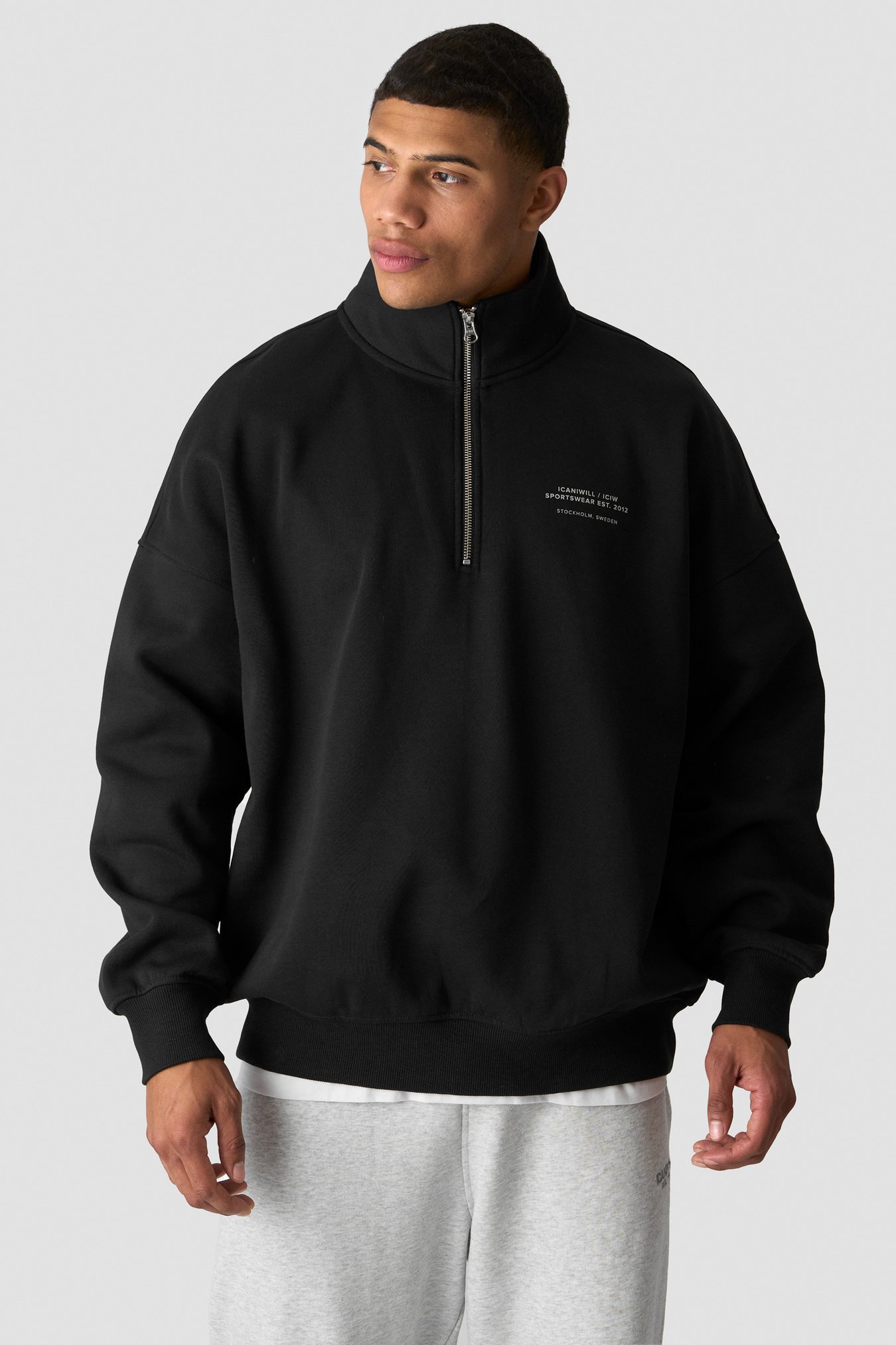 Everyday 1/4 Zip Sweatshirt Print Black - image 3
