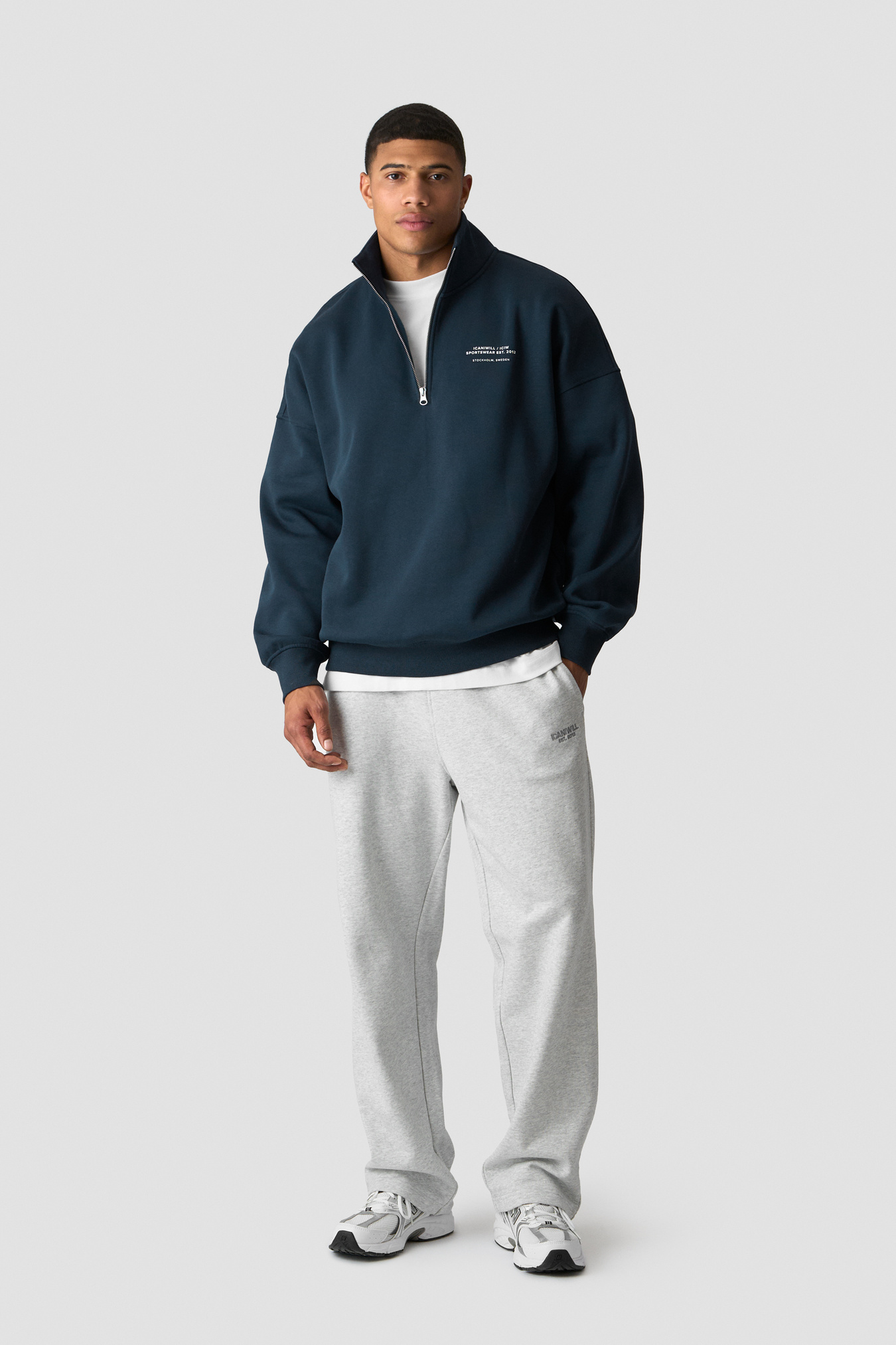 Everyday 1/4 Zip Sweatshirt Print Midnight Blue - image 2