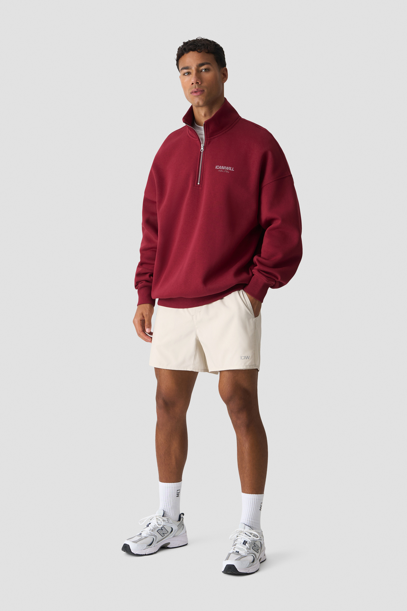 Everyday 1/4 Zip Sweatshirt Print Dark Berry - image 6
