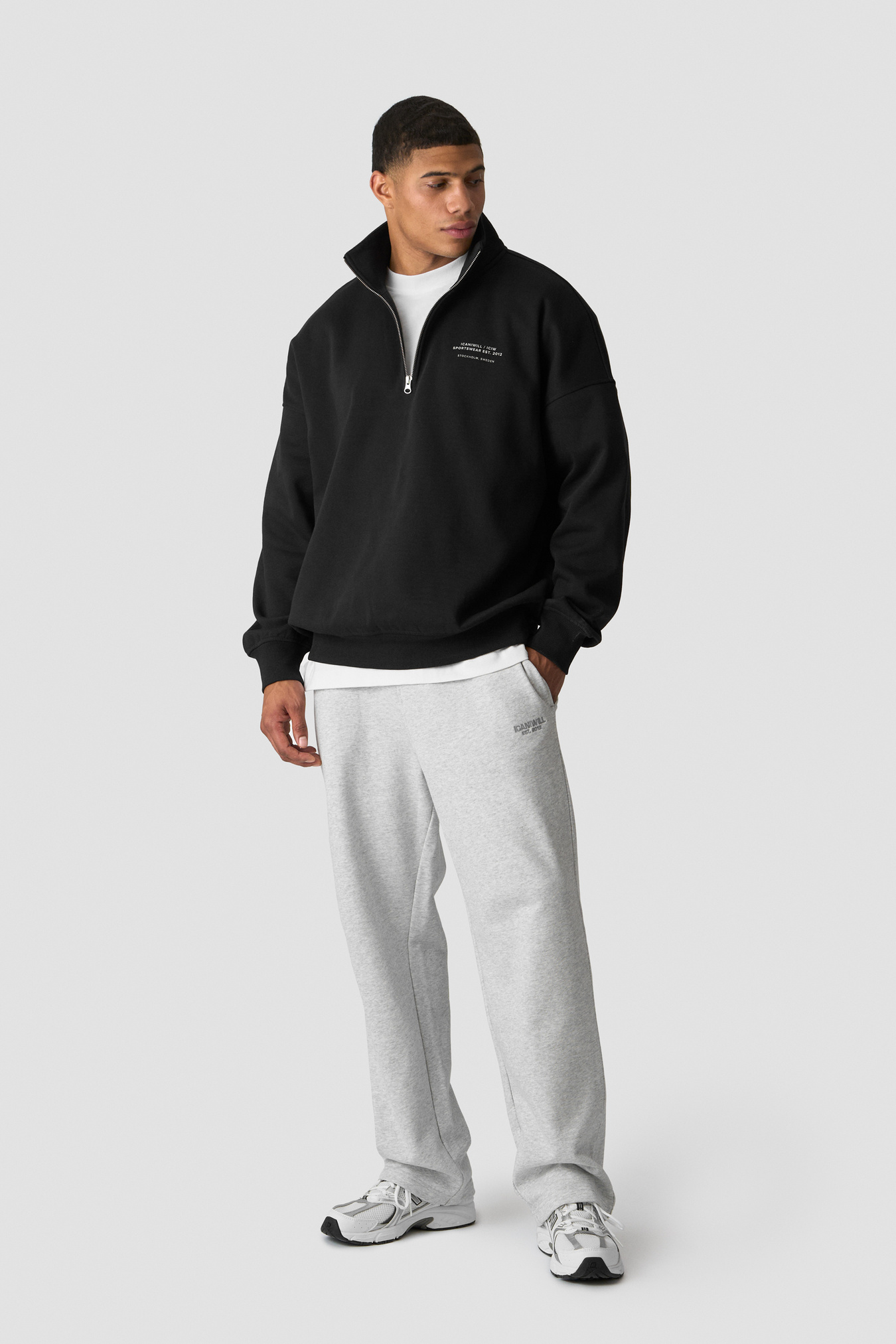 Everyday 1/4 Zip Sweatshirt Print Black - image 4
