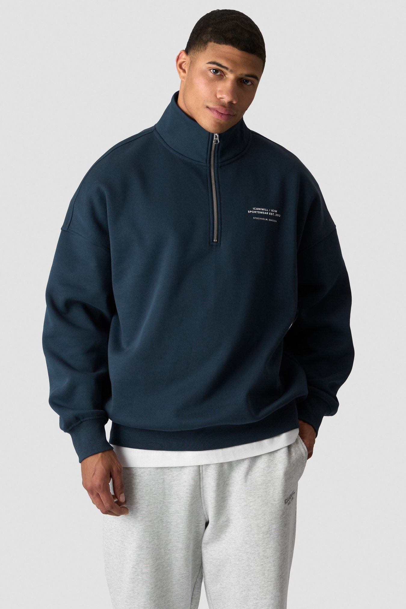 Everyday 1/4 Zip Sweatshirt Print Midnight Blue - image 5