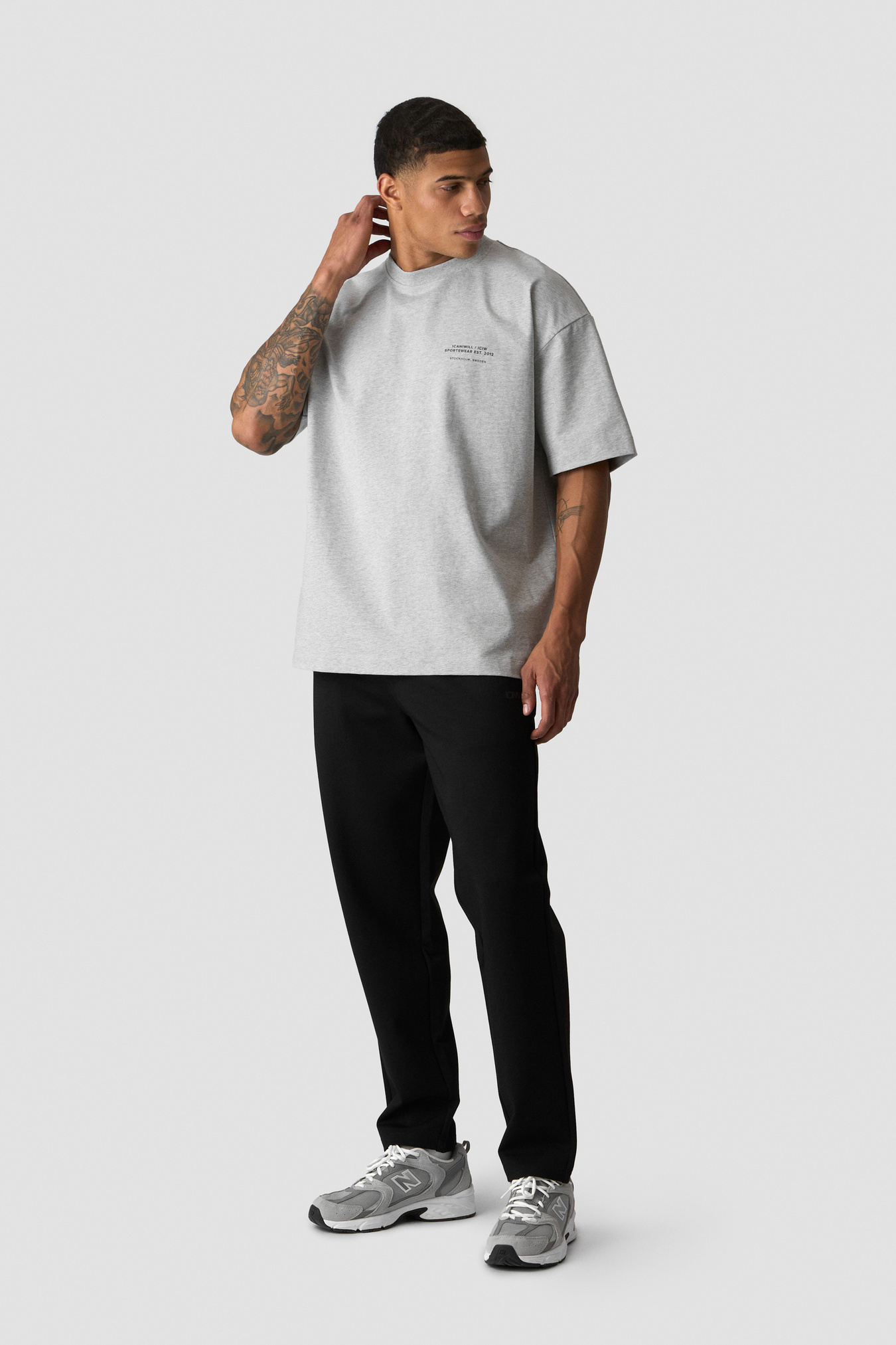 Heavy Cotton T-Shirt Print Light Grey Melange - image 5