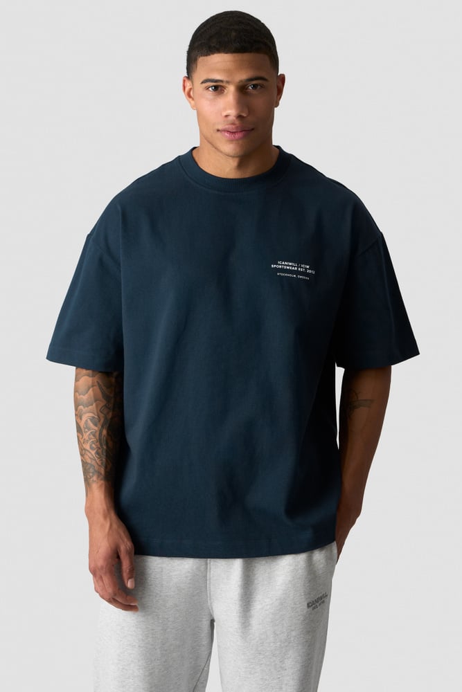 Heavy Cotton T-Shirt Print Midnight Blue