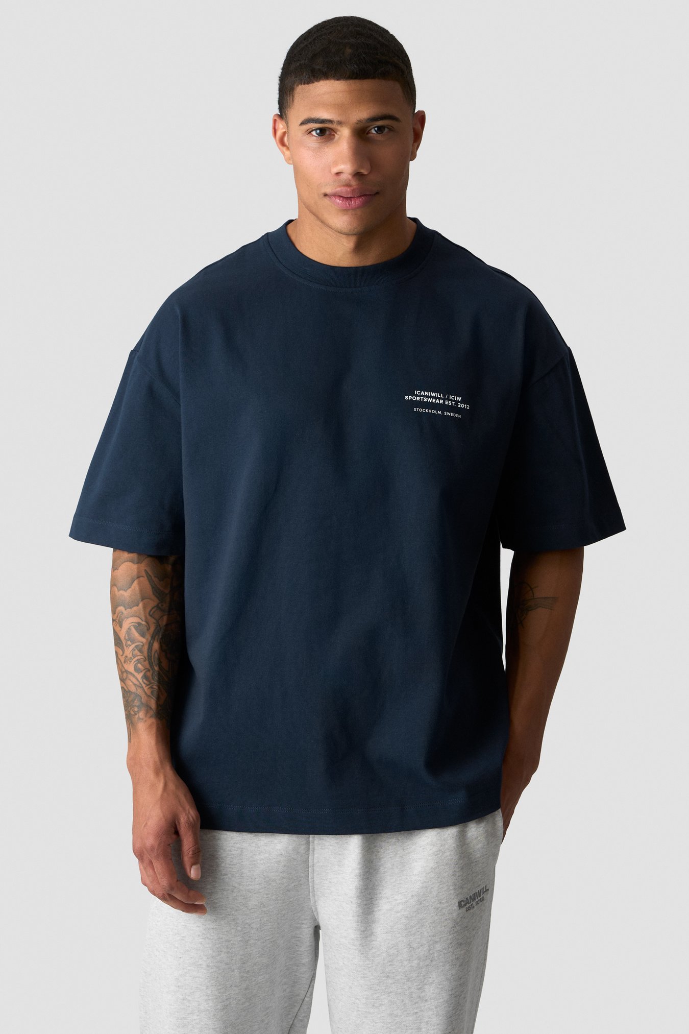 Essence Heavy Cotton T-Shirt Print Midnight Blue - afbeelding 0