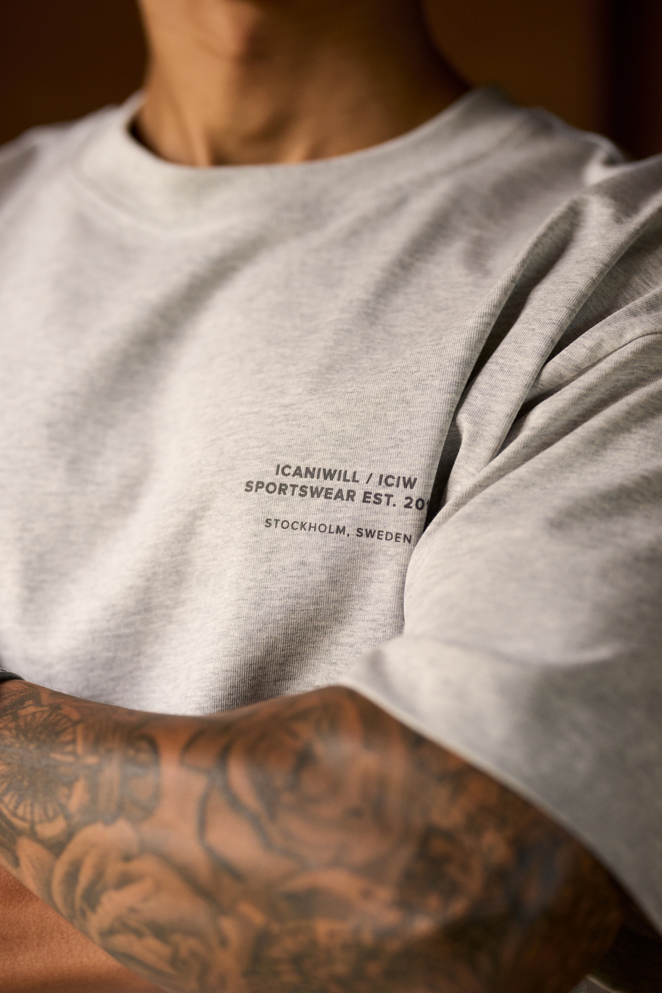 Heavy Cotton T-Shirt Print Light Grey Melange - image 6