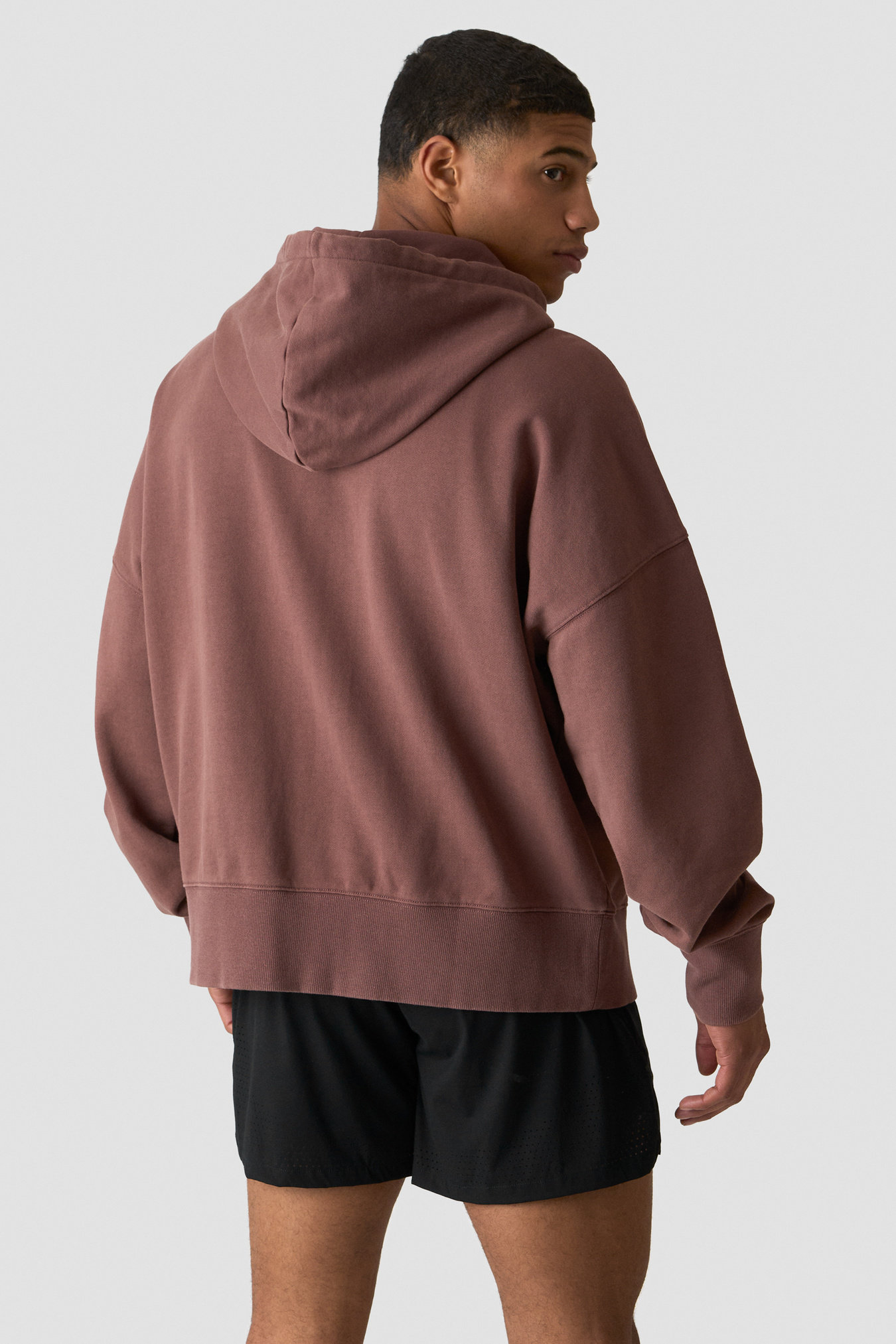 Stonewashed Zipped Hoodie  Auburn Brown - image 2