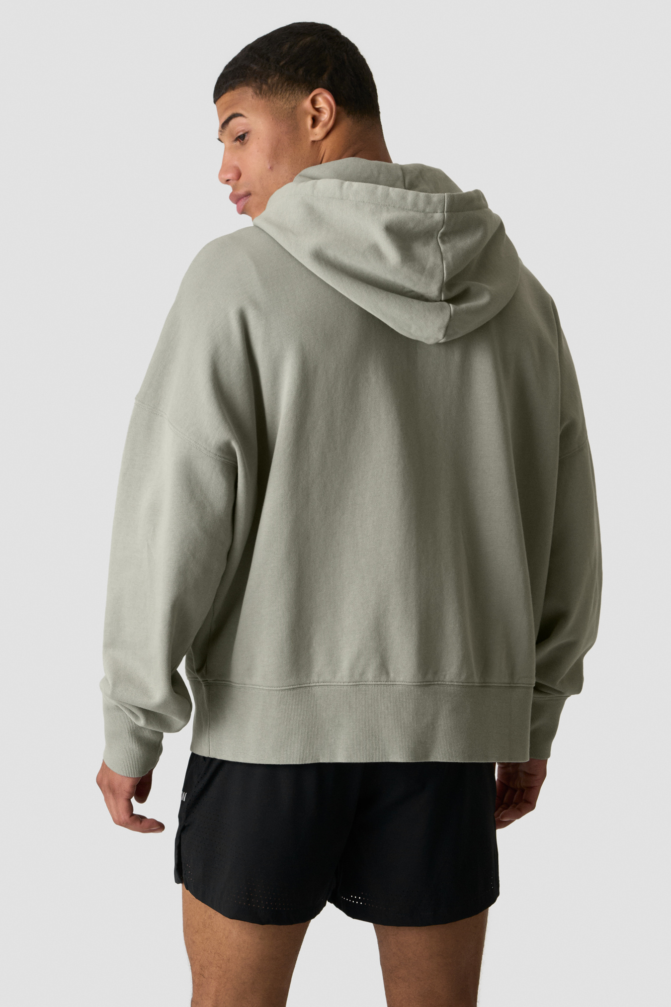 Stonewashed Zipped Hoodie  Light Khaki Green - bild 2