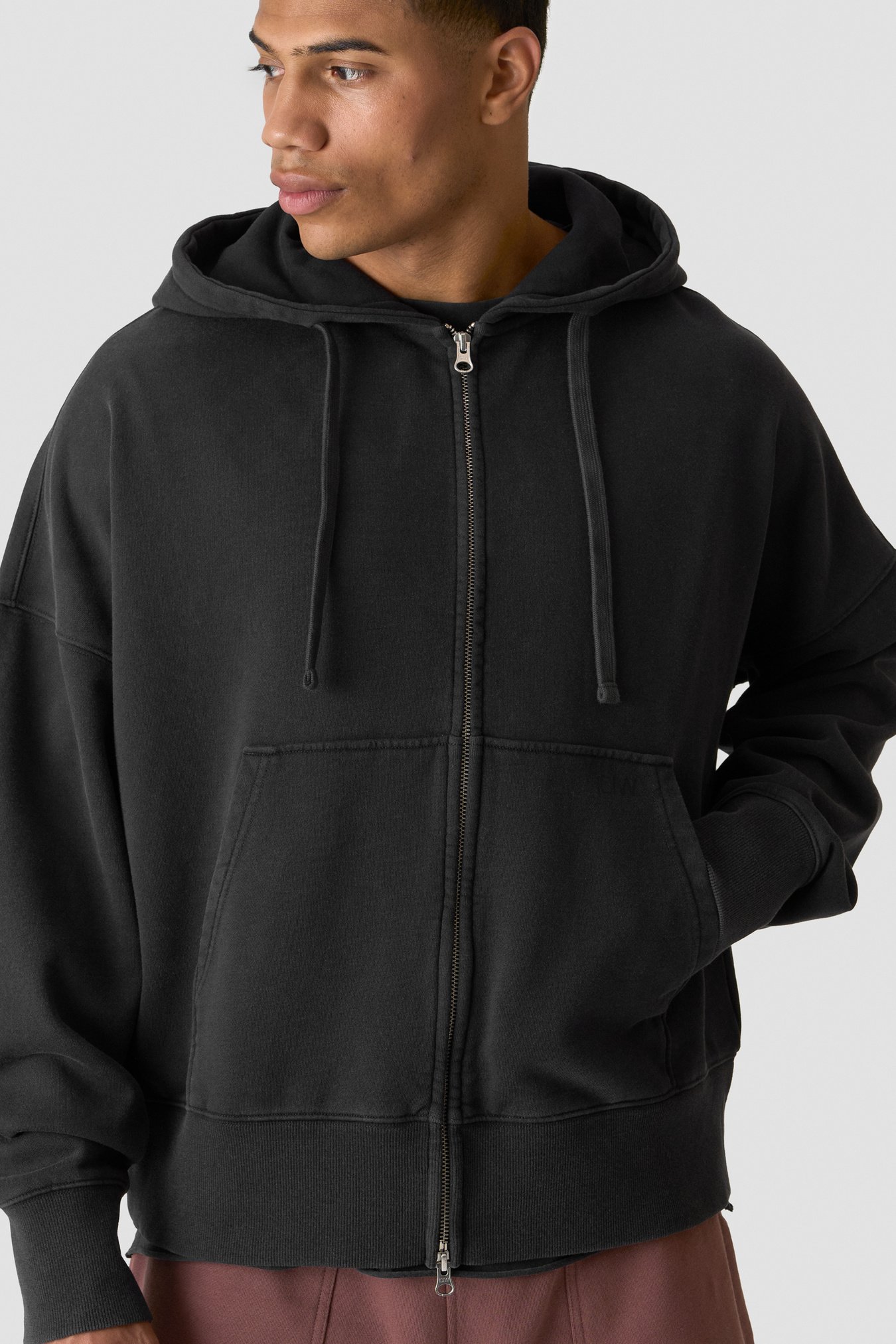 Stonewashed Zipped Hoodie  Black - bild 2