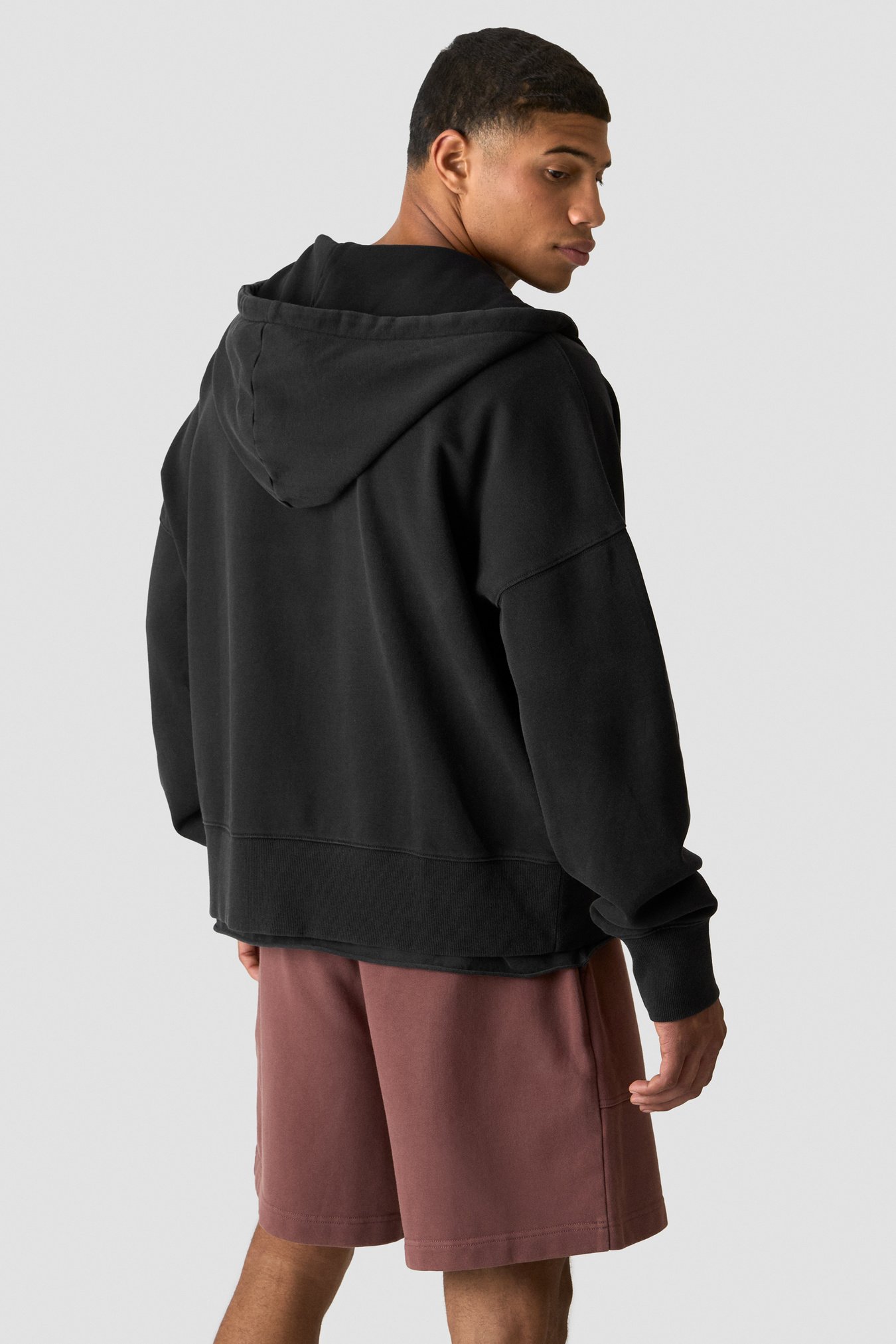 Stonewashed Zipped Hoodie  Black - bild 1