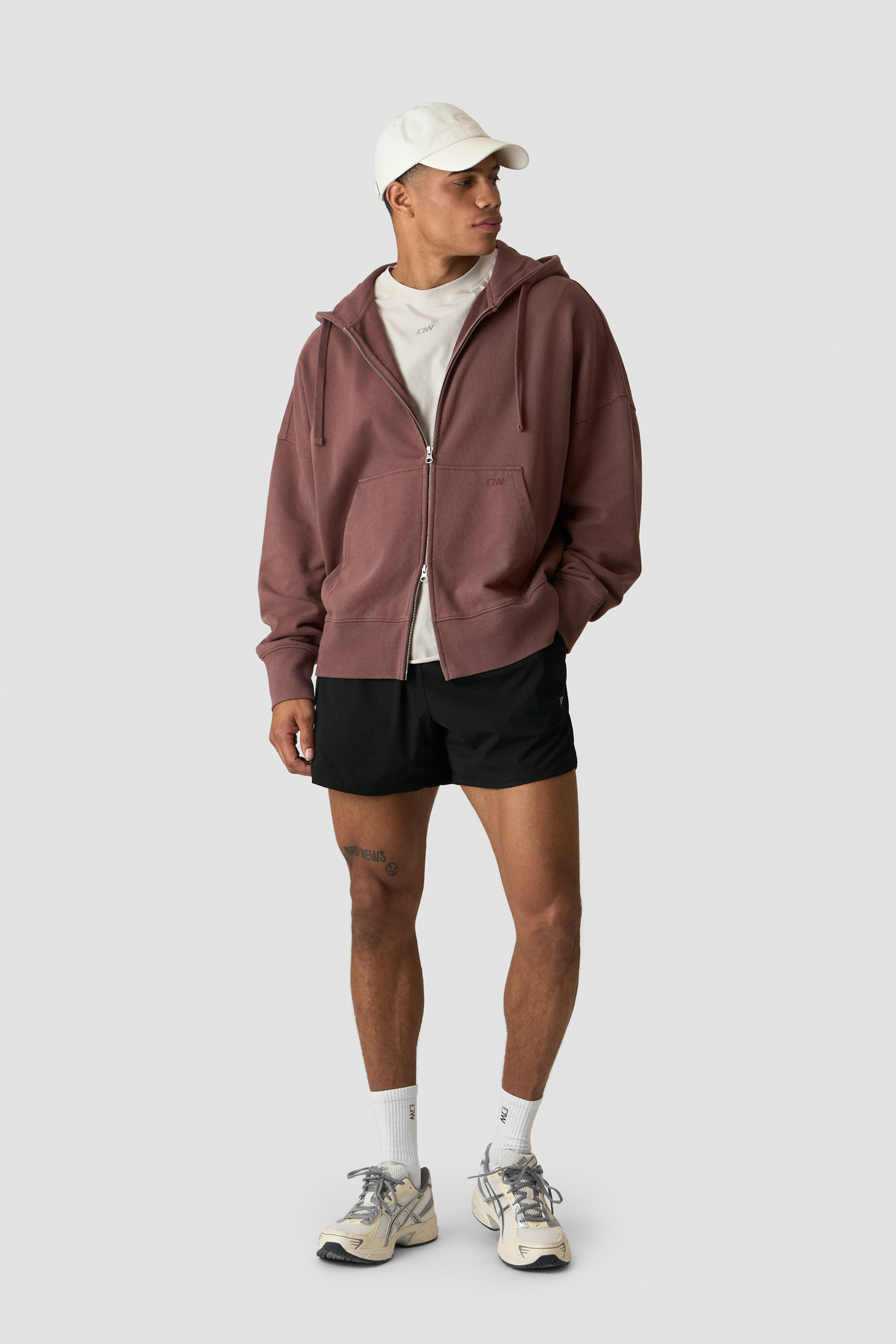 Stonewashed Zipped Hoodie  Auburn Brown - image 4