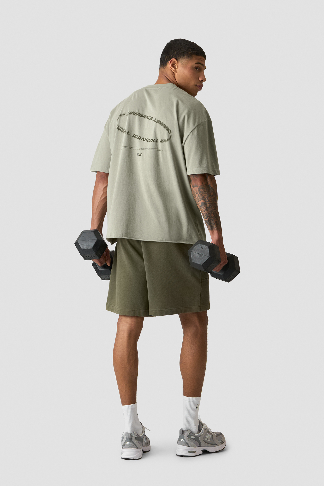 Stonewashed Sweatshorts Dark Khaki Green - bild 4