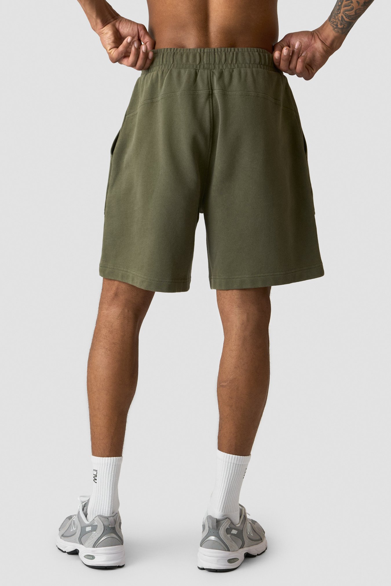 Stonewashed Sweatshorts Dark Khaki Green - bild 2