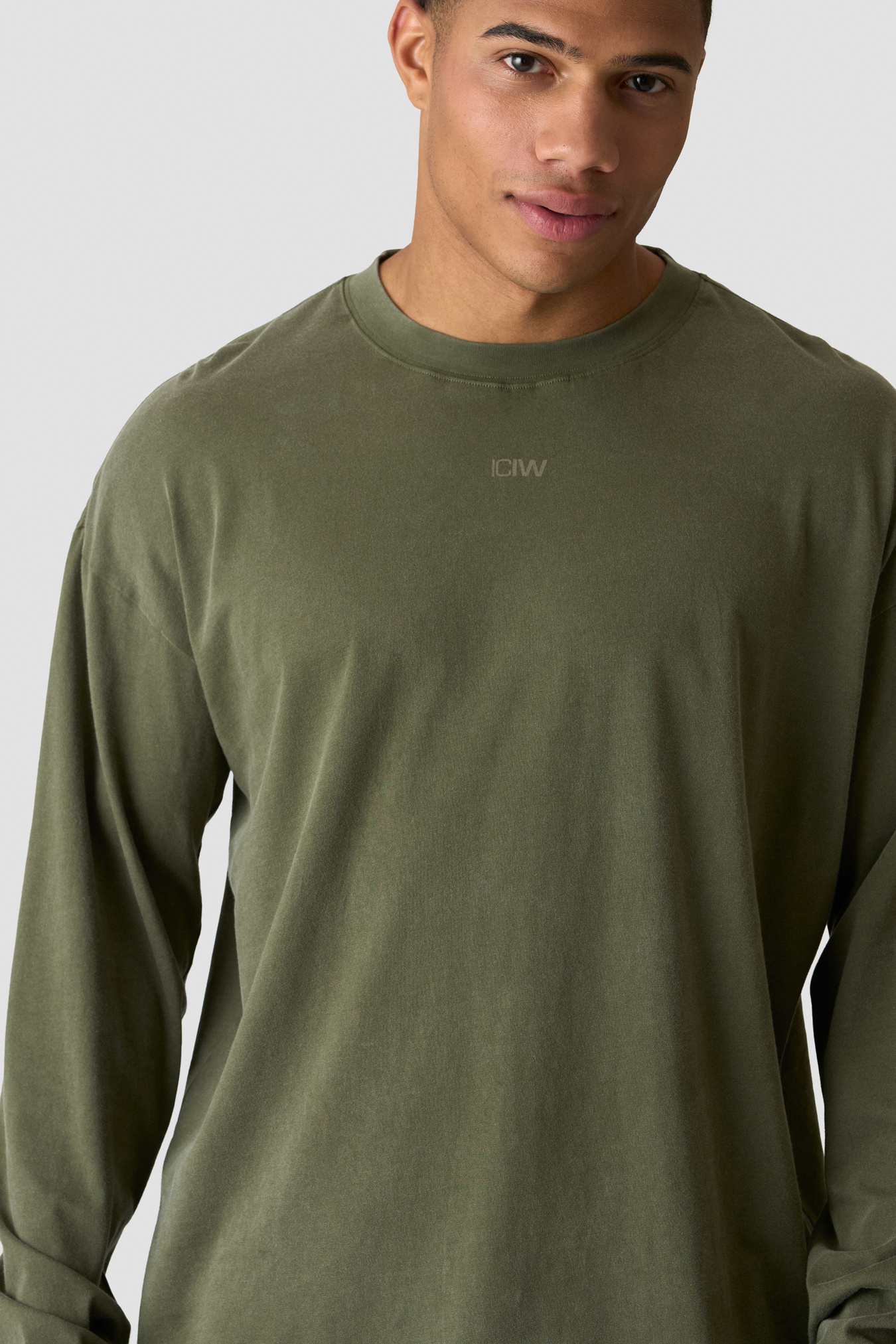 Stonewashed Long Sleeve T-shirt Print Dark Khaki Green - bild 4