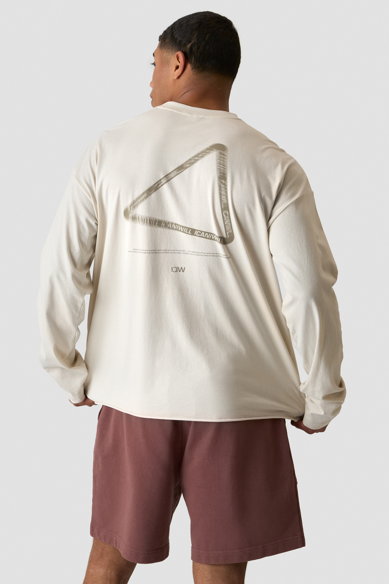 Stonewashed Long Sleeve T-shirt Print Light Beige - image 2