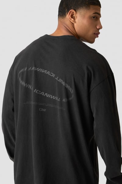 
                    Stonewashed Long Sleeve T-shirt Print Black
                    
                  