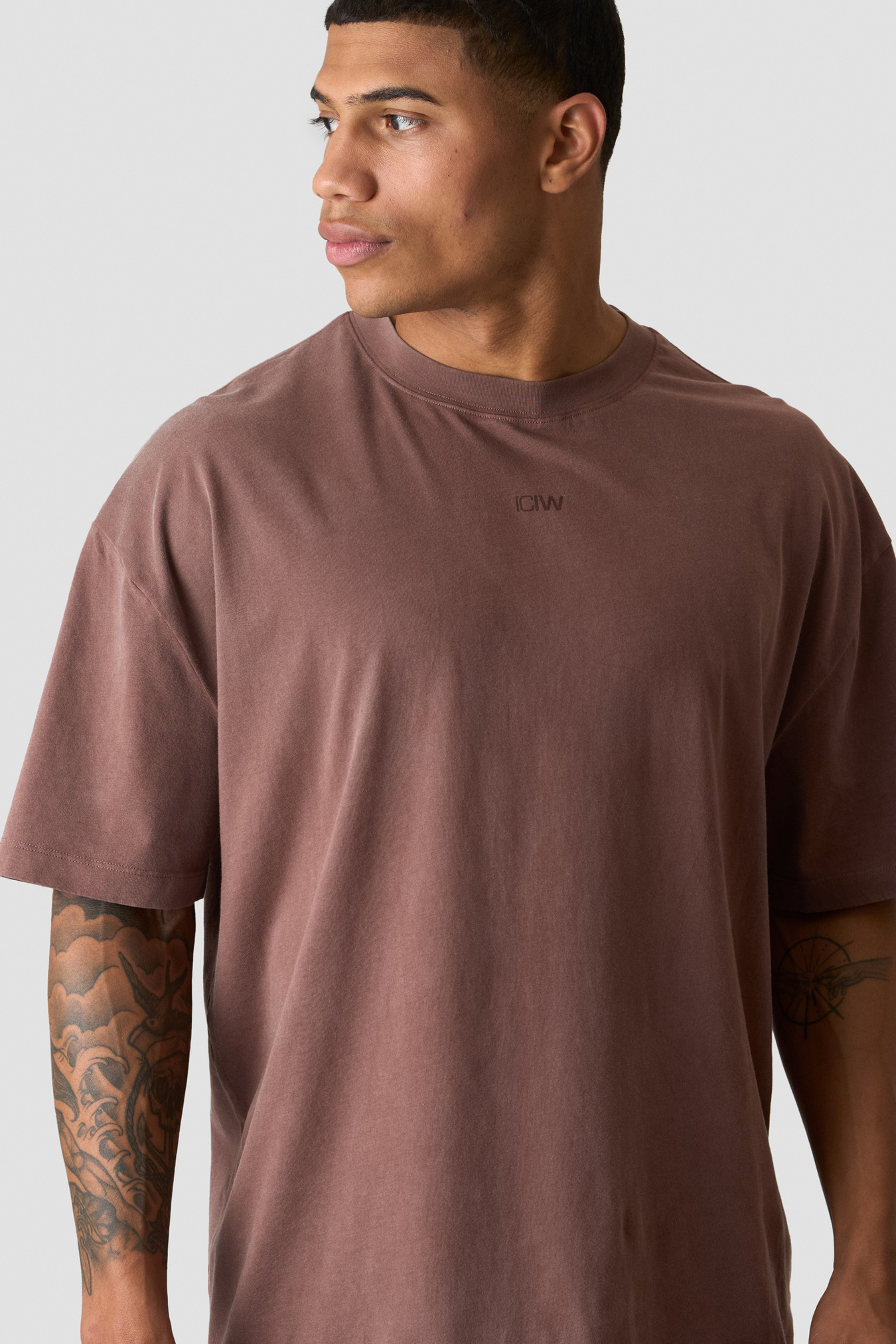 Stonewashed T-Shirt Print Auburn Brown - bild 3